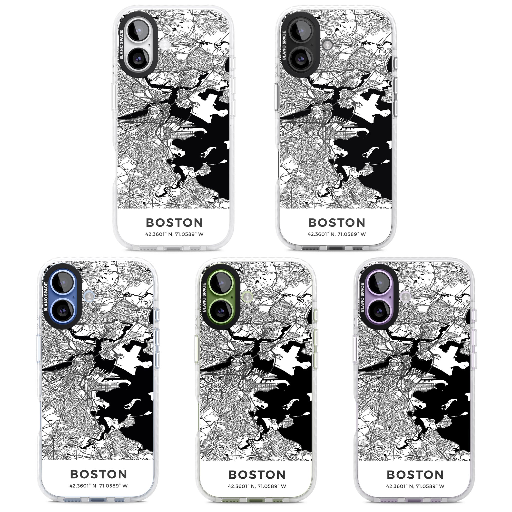 Boston Map iPhone 17 Impact Pro Clear Phone Case APT Impact Protection