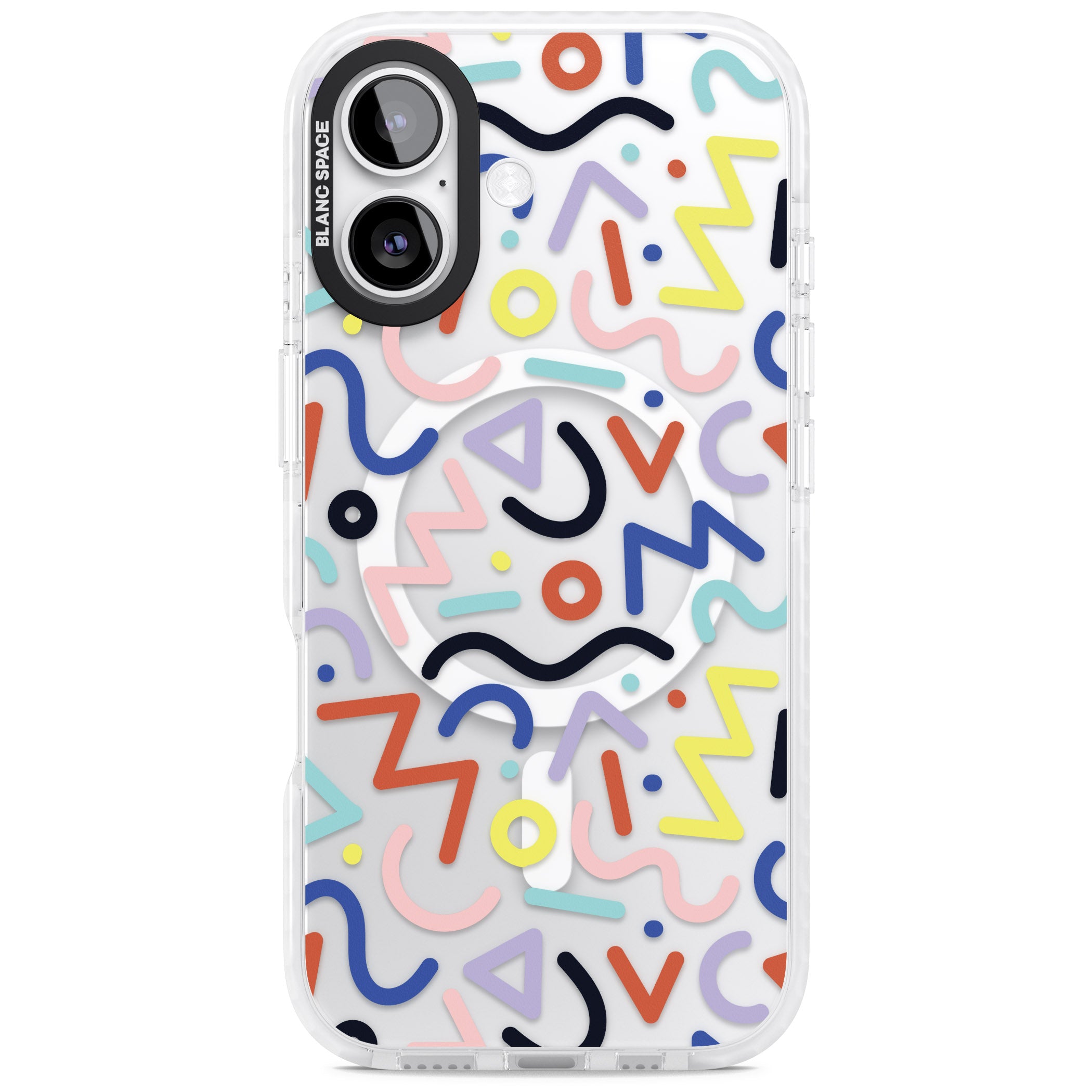 Memphis Retro Pattern iPhone 17 Impact Pro Clear Phone Case