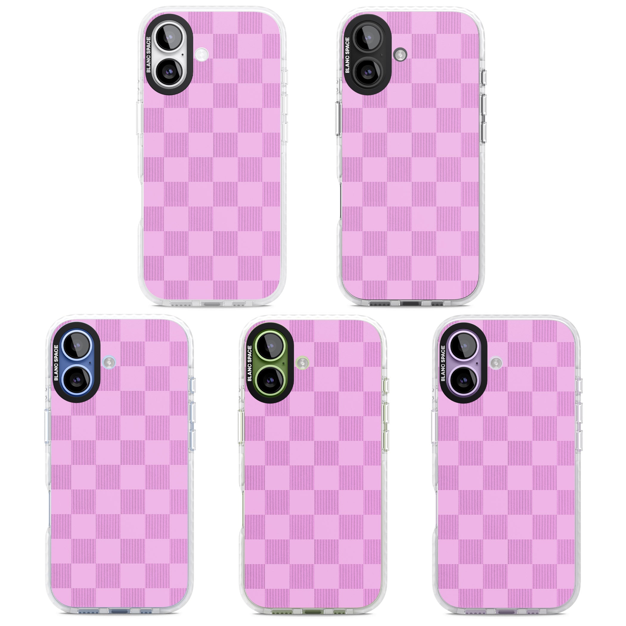 Bubblegum Checkered iPhone 17 Impact Pro Clear Phone Case APT Impact Protection