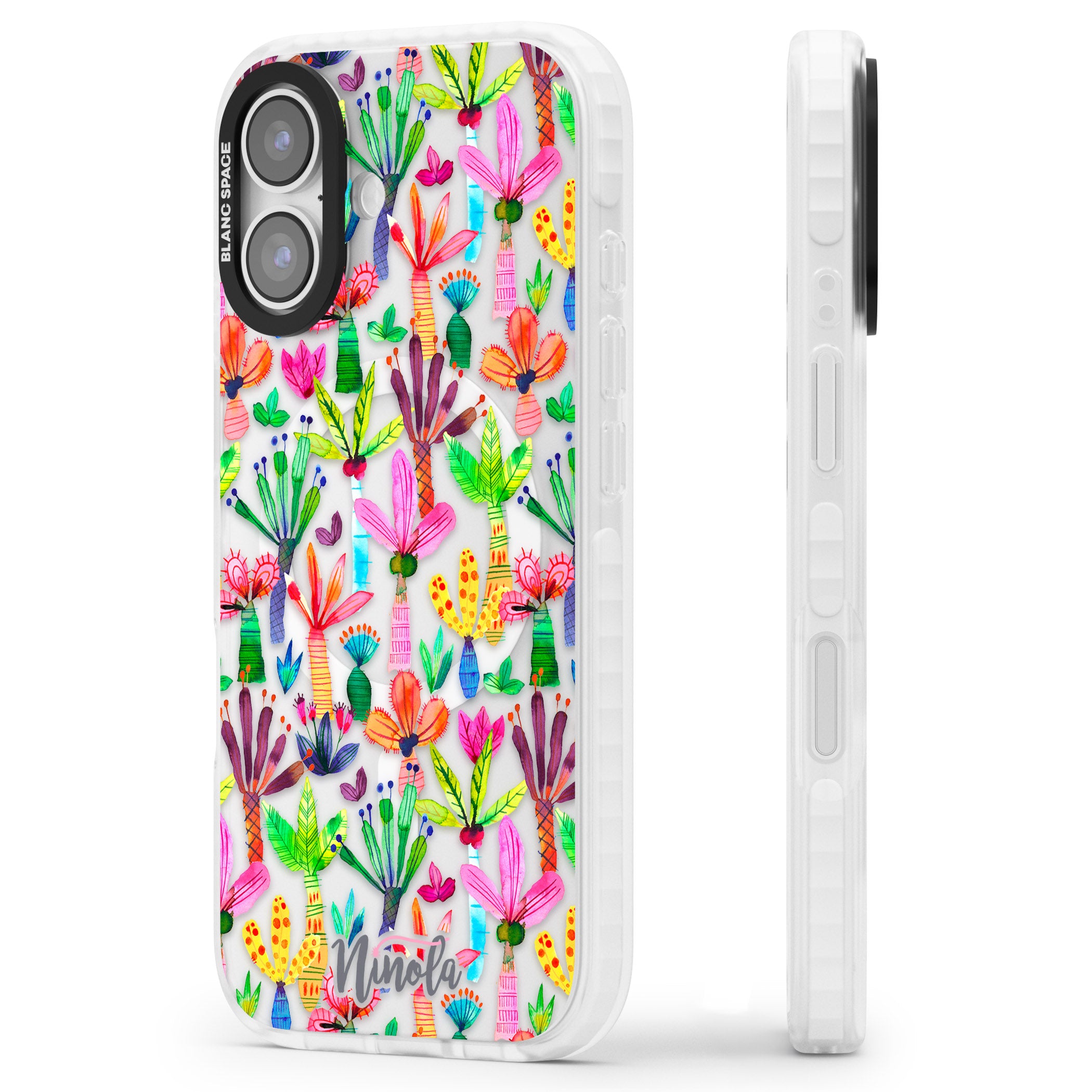 Tropical Botanical iPhone 17 Impact Pro Clear Phone Case Side Profile