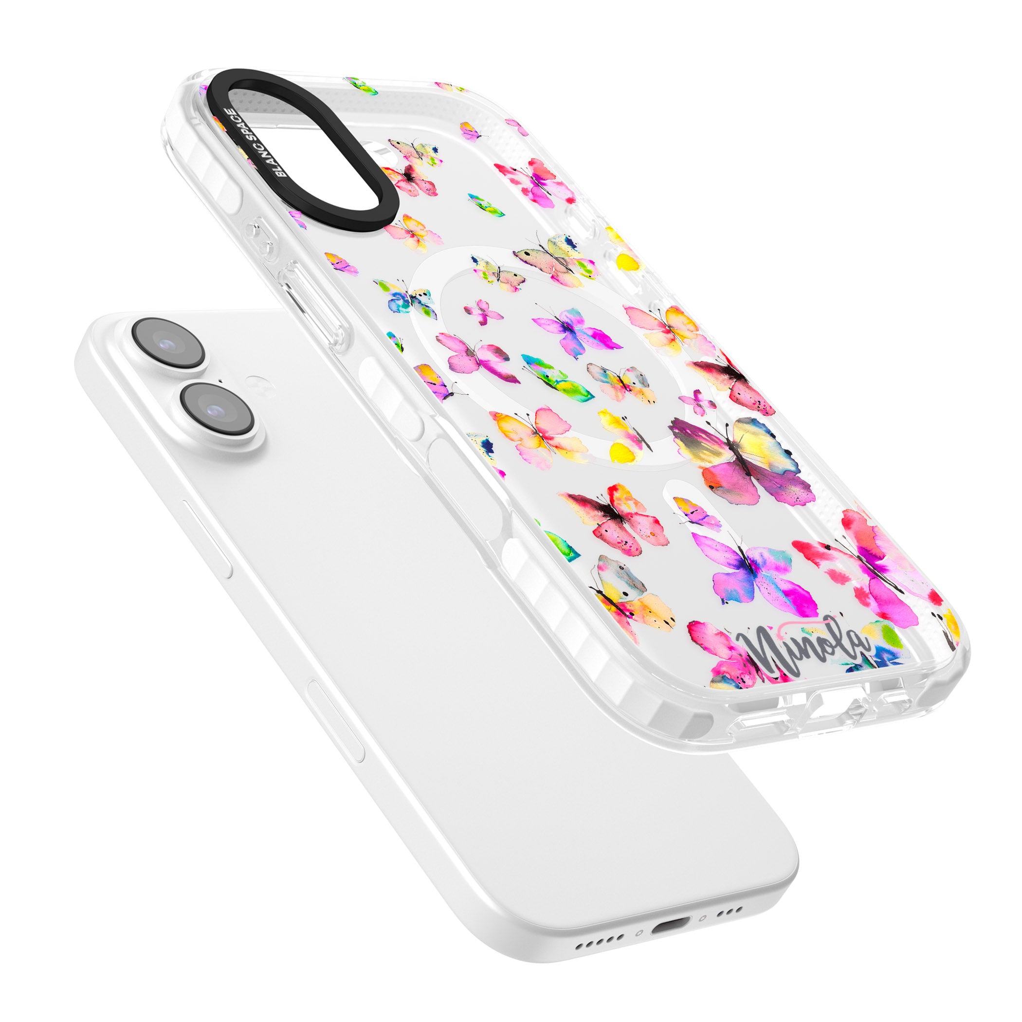 Watercolor Butterflies iPhone 17 Impact Pro Clear Phone Case Colours