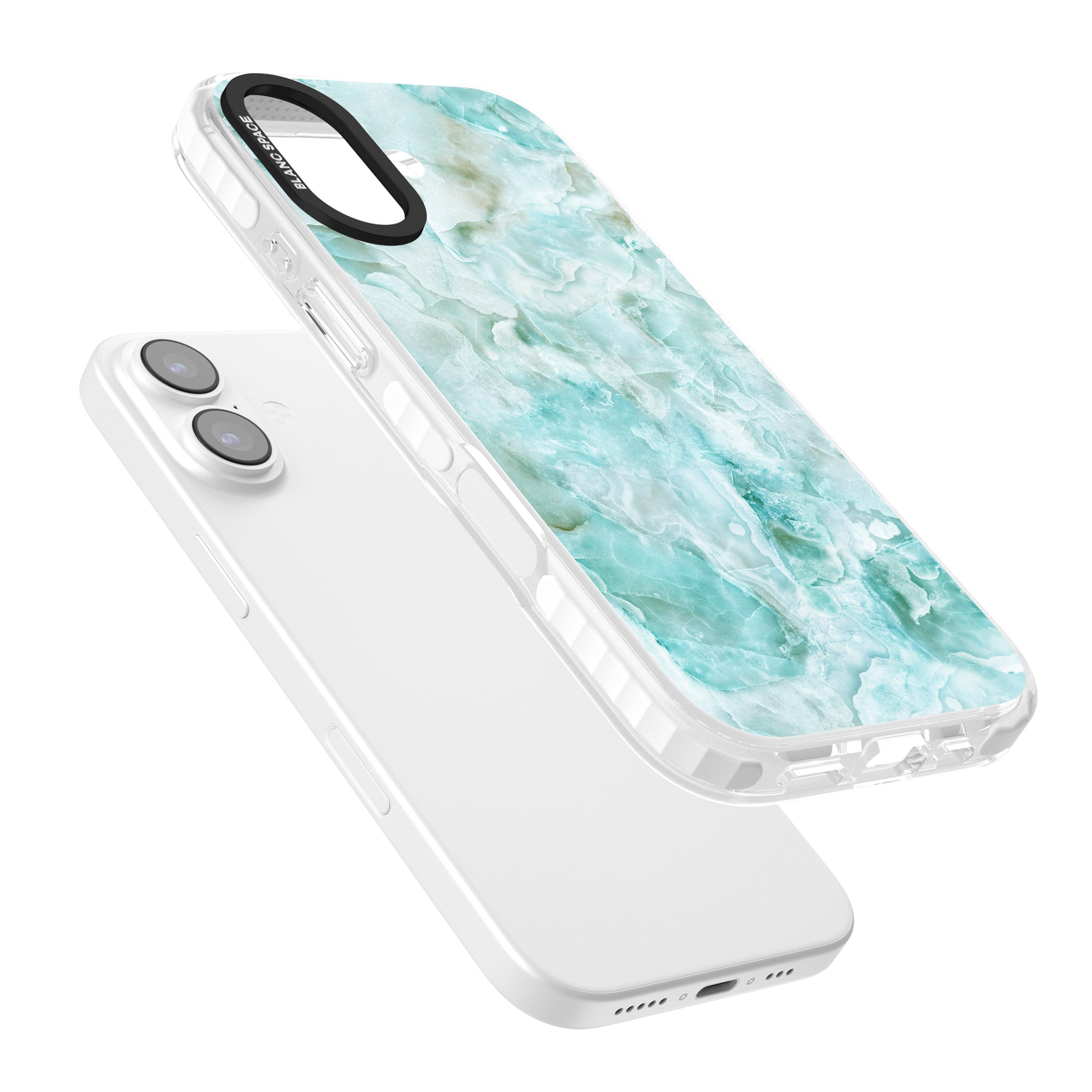 Aqua Onyx Marble iPhone 17 Impact Pro Clear Phone Case Colours