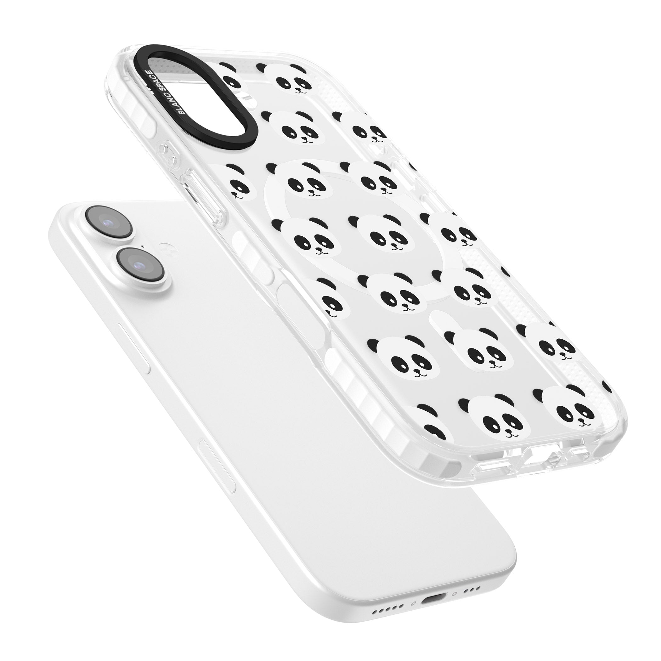 Panda Face Pattern iPhone 17 Impact Pro Clear Phone Case Colours