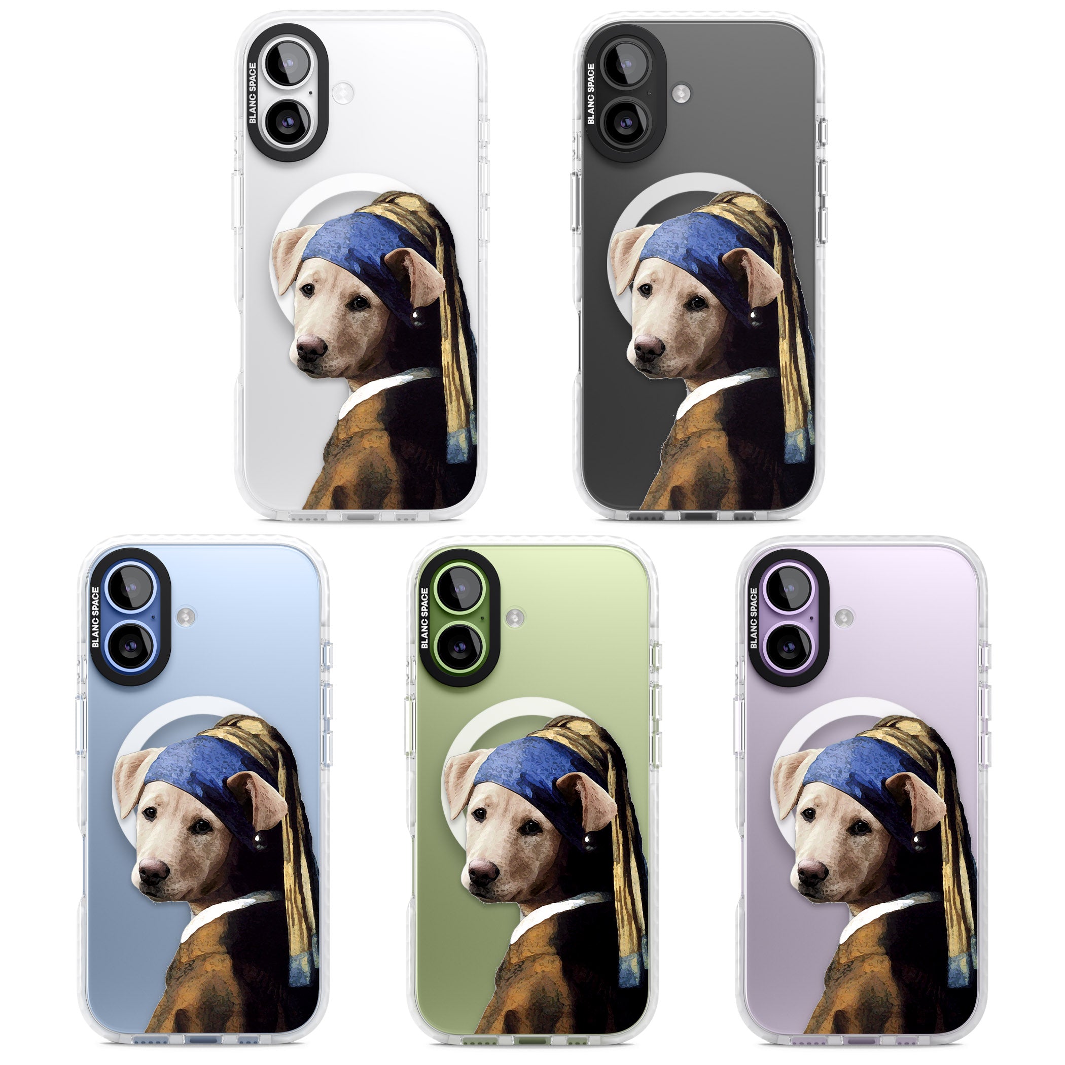 Doggo With A Pearl Earring iPhone 17 Impact Pro Clear Phone Case APT Impact Protection
