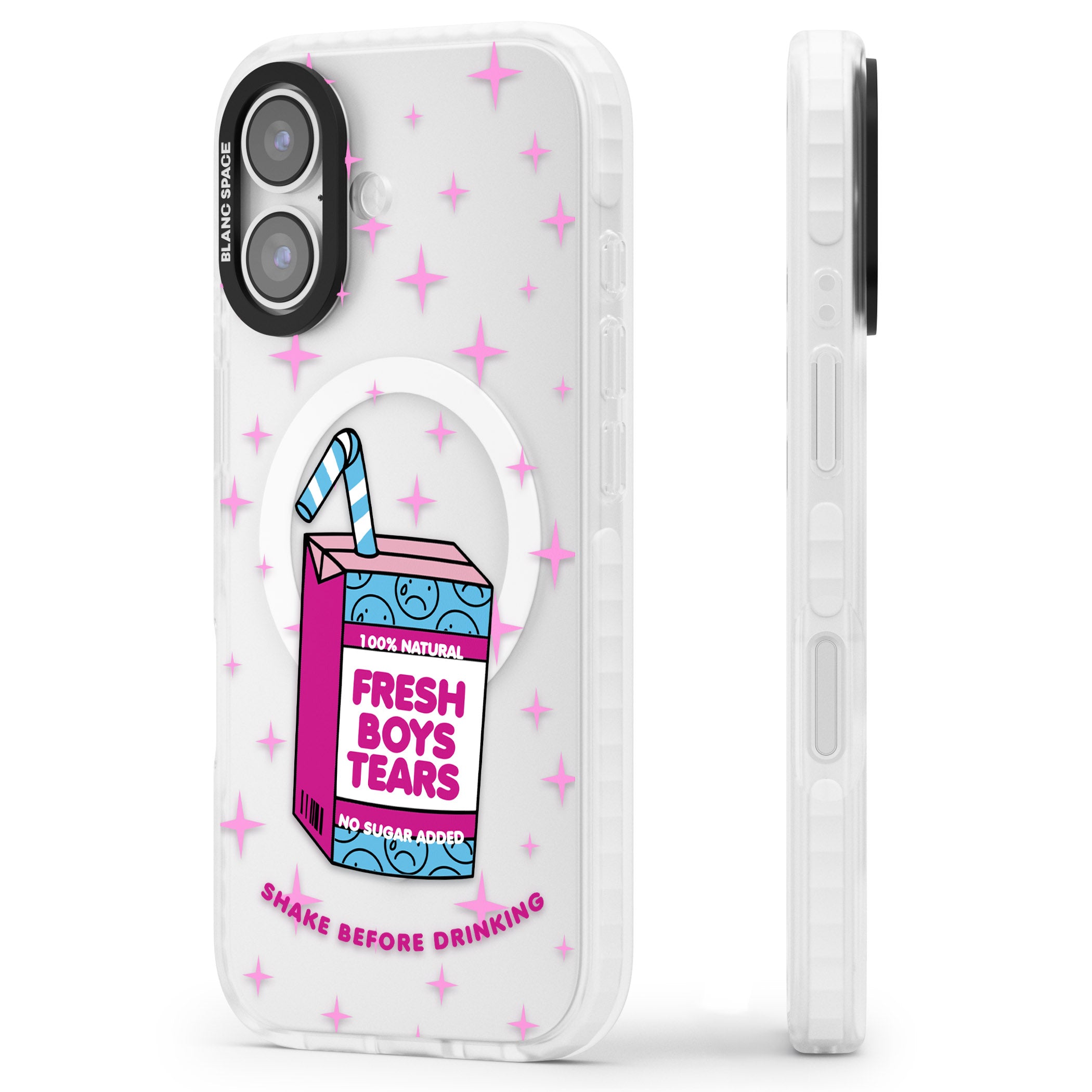 Boy Tears iPhone 17 Impact Pro Clear Phone Case Side Profile