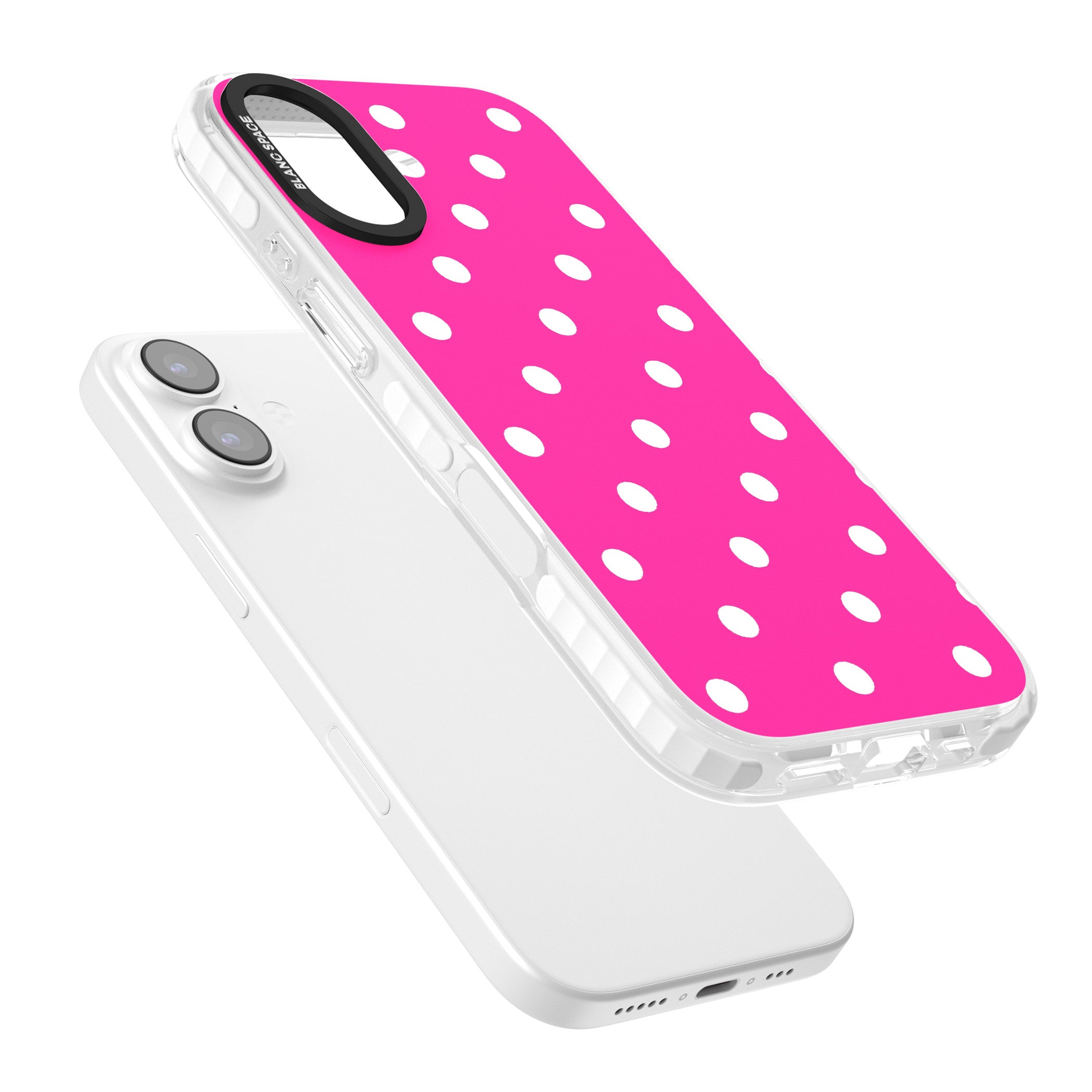 Pink Polka Dot iPhone 17 Impact Pro Clear Phone Case Colours
