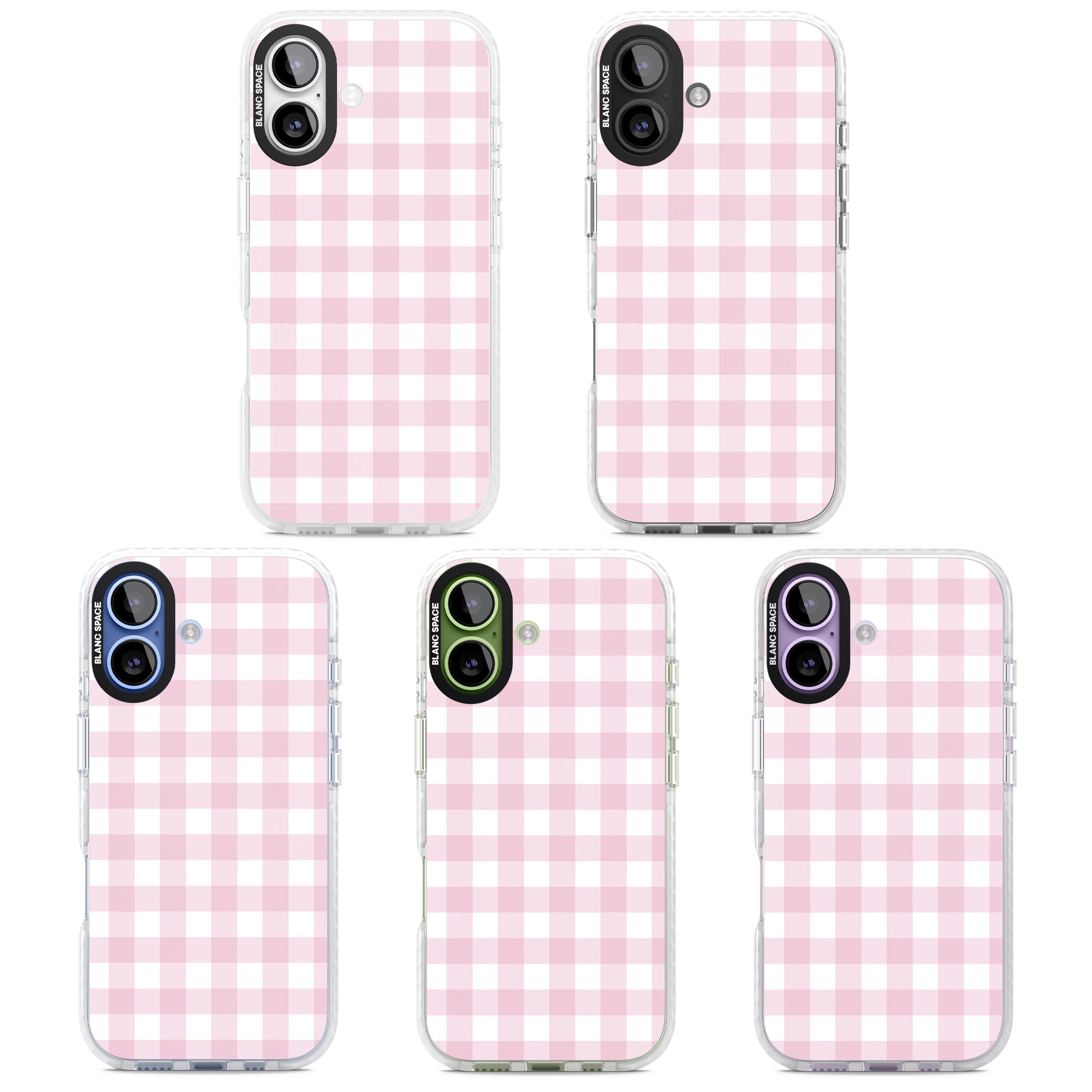 Pink Gingham Pattern iPhone 17 Impact Pro Clear Phone Case APT Impact Protection