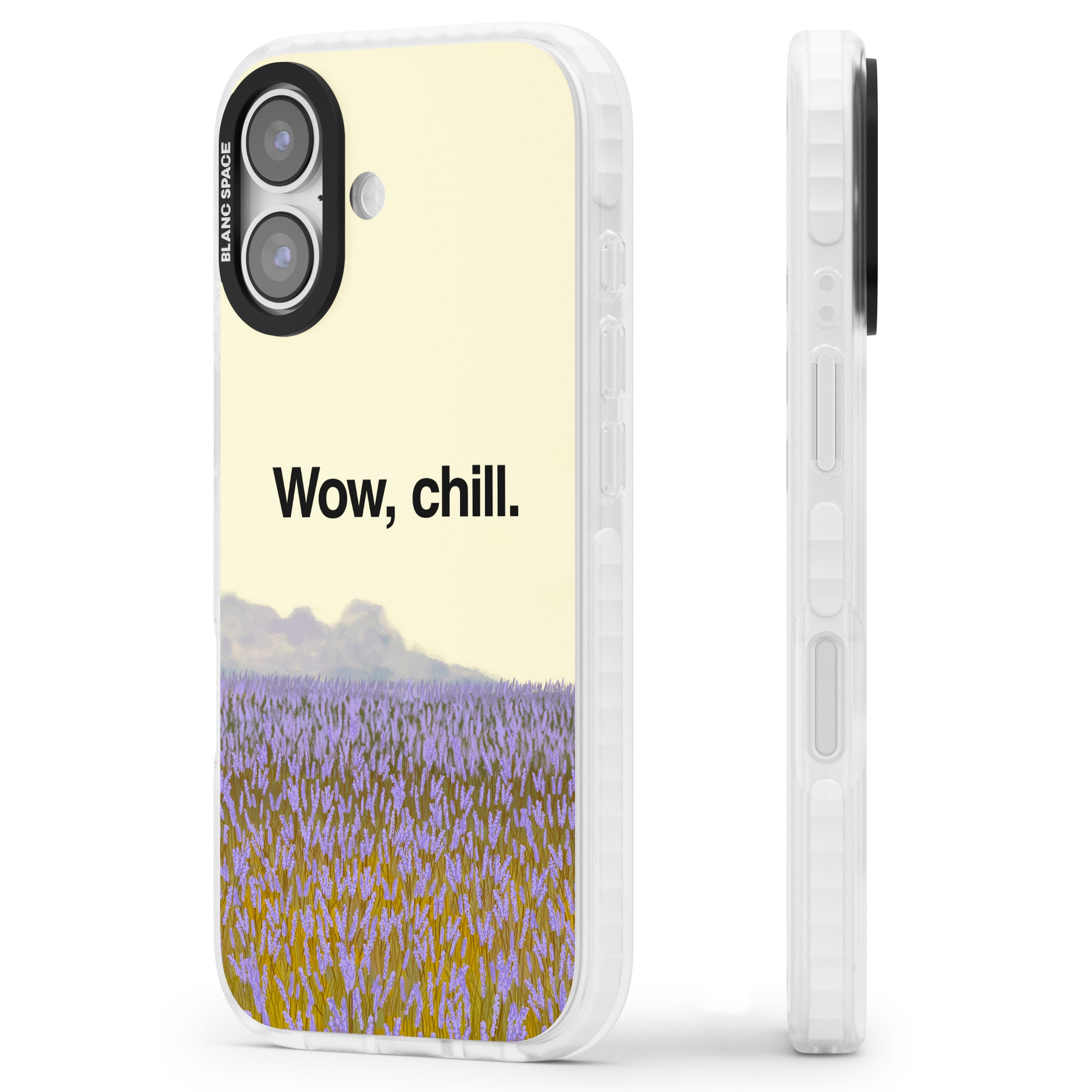 Wow, Chill iPhone 17 Impact Pro Clear Phone Case Side Profile