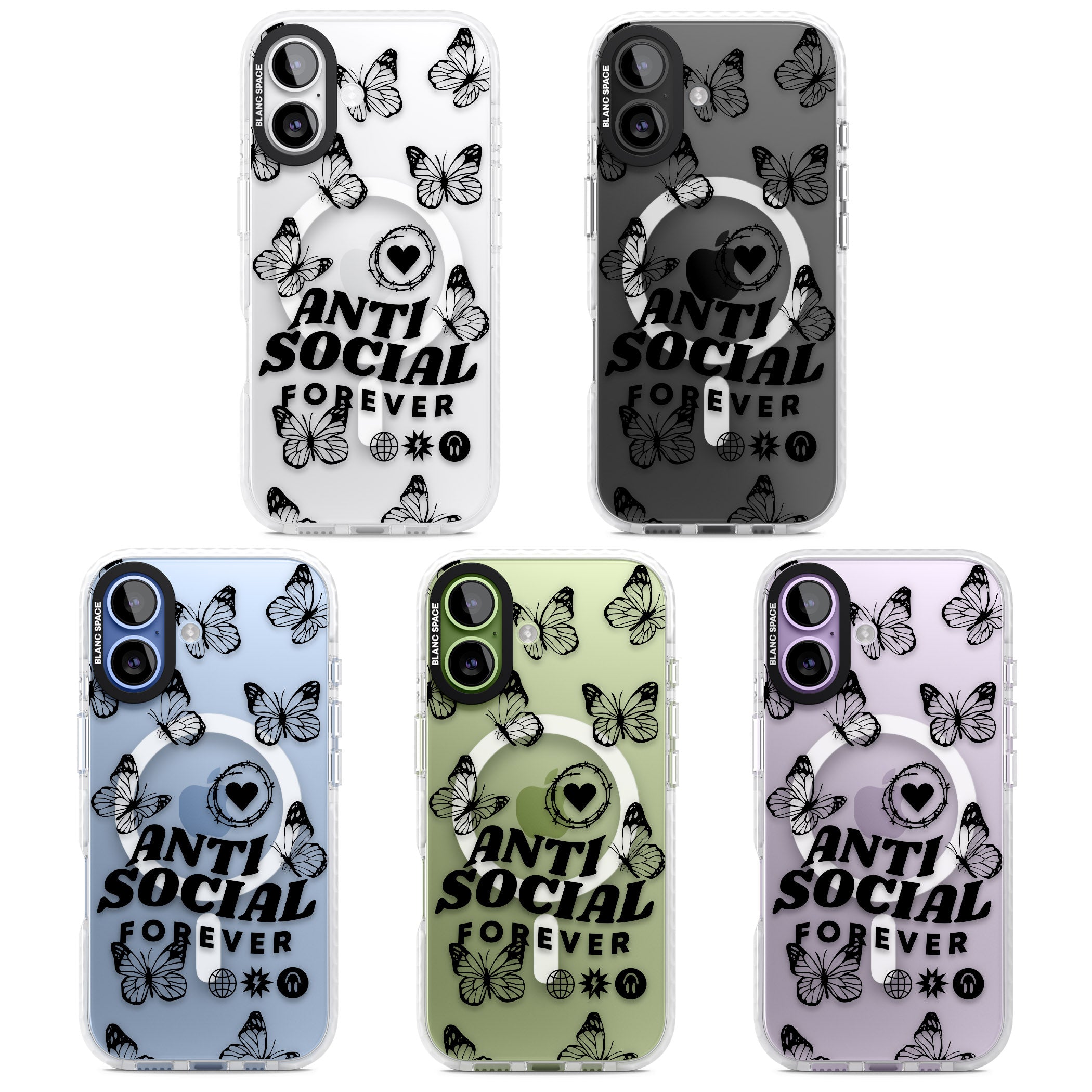 Anti Social Forever iPhone 17 Impact Pro Clear Phone Case APT Impact Protection