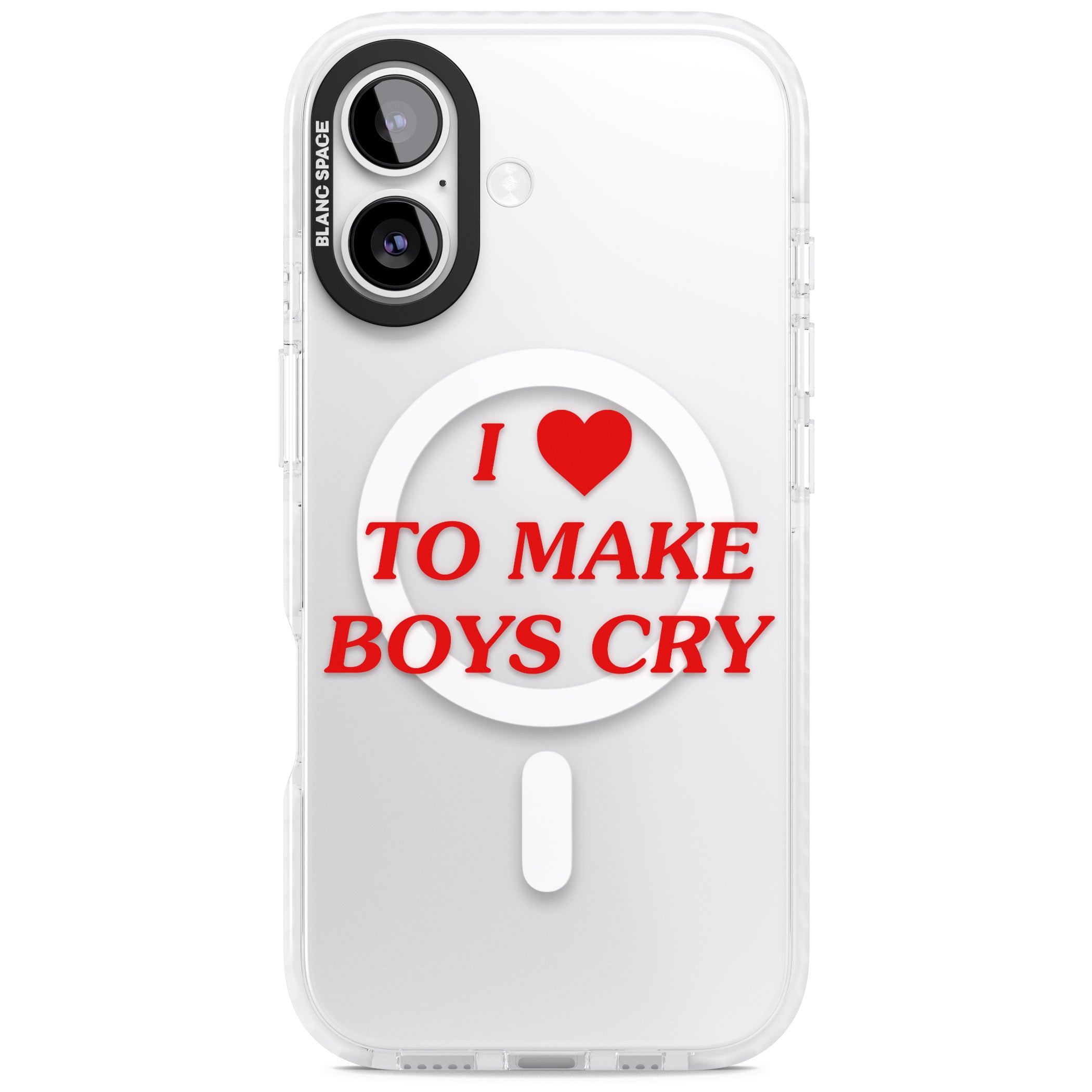 I Love To Make Boys Cry iPhone 17 Impact Pro Clear Phone Case