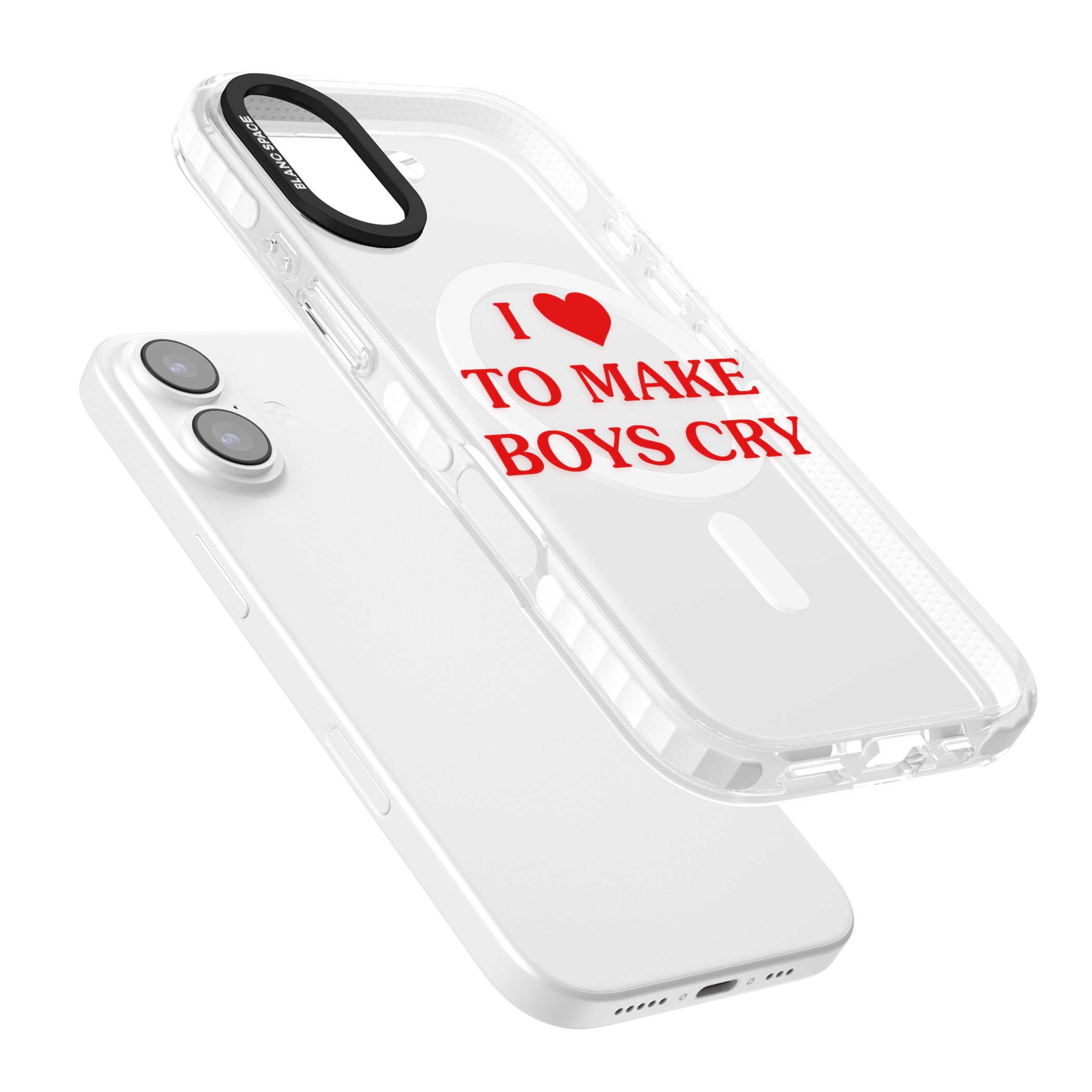 I Love To Make Boys Cry iPhone 17 Impact Pro Clear Phone Case Colours