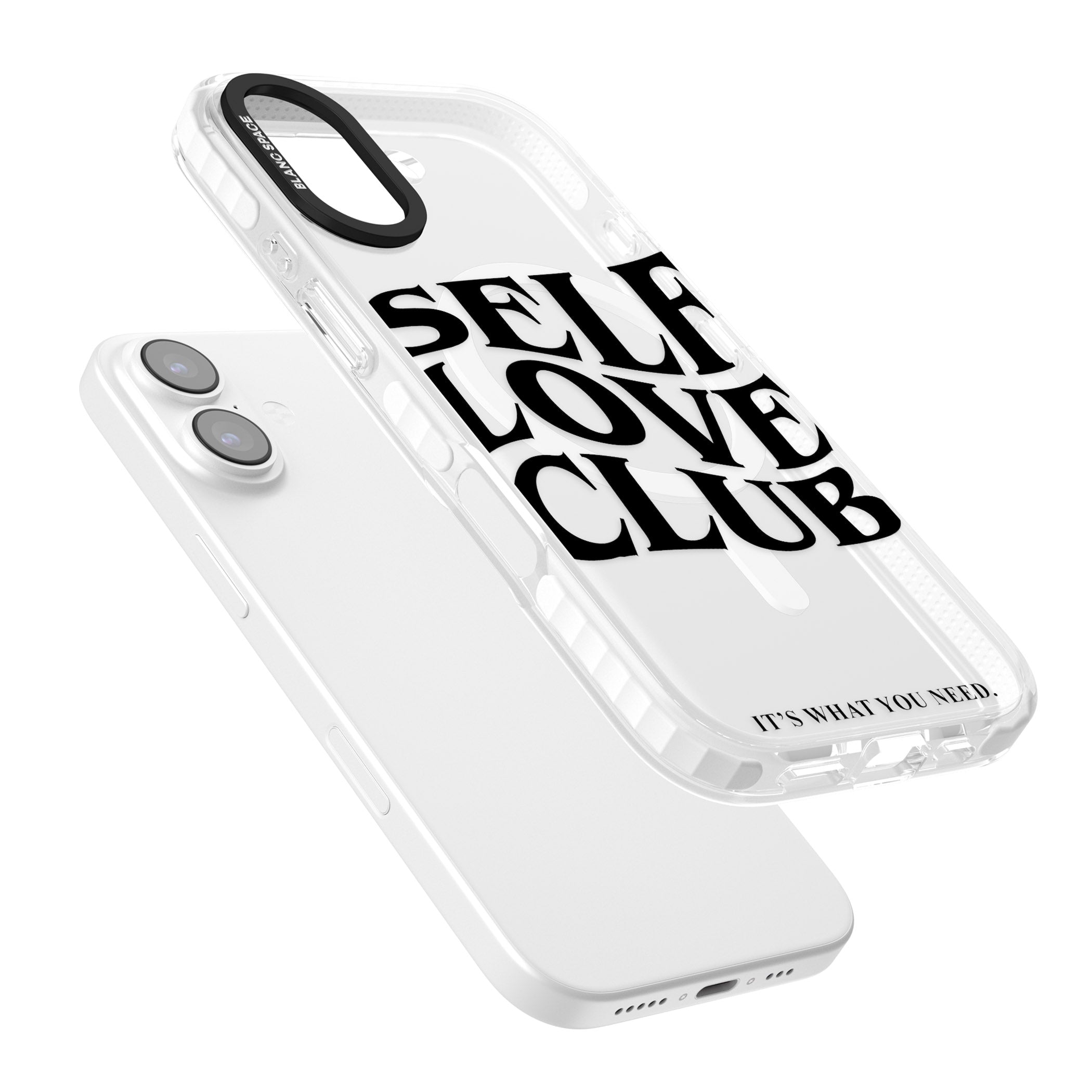Self Love Club Black iPhone 17 Impact Pro Clear Phone Case Colours