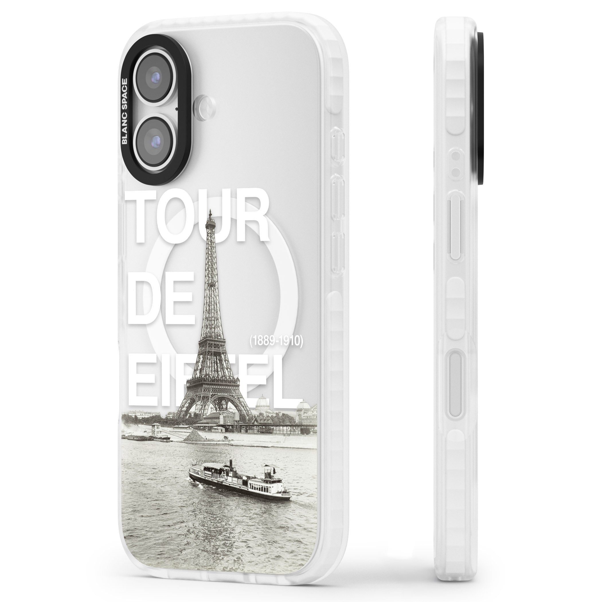 Tour De Eiffel iPhone 17 Impact Pro Clear Phone Case Side Profile