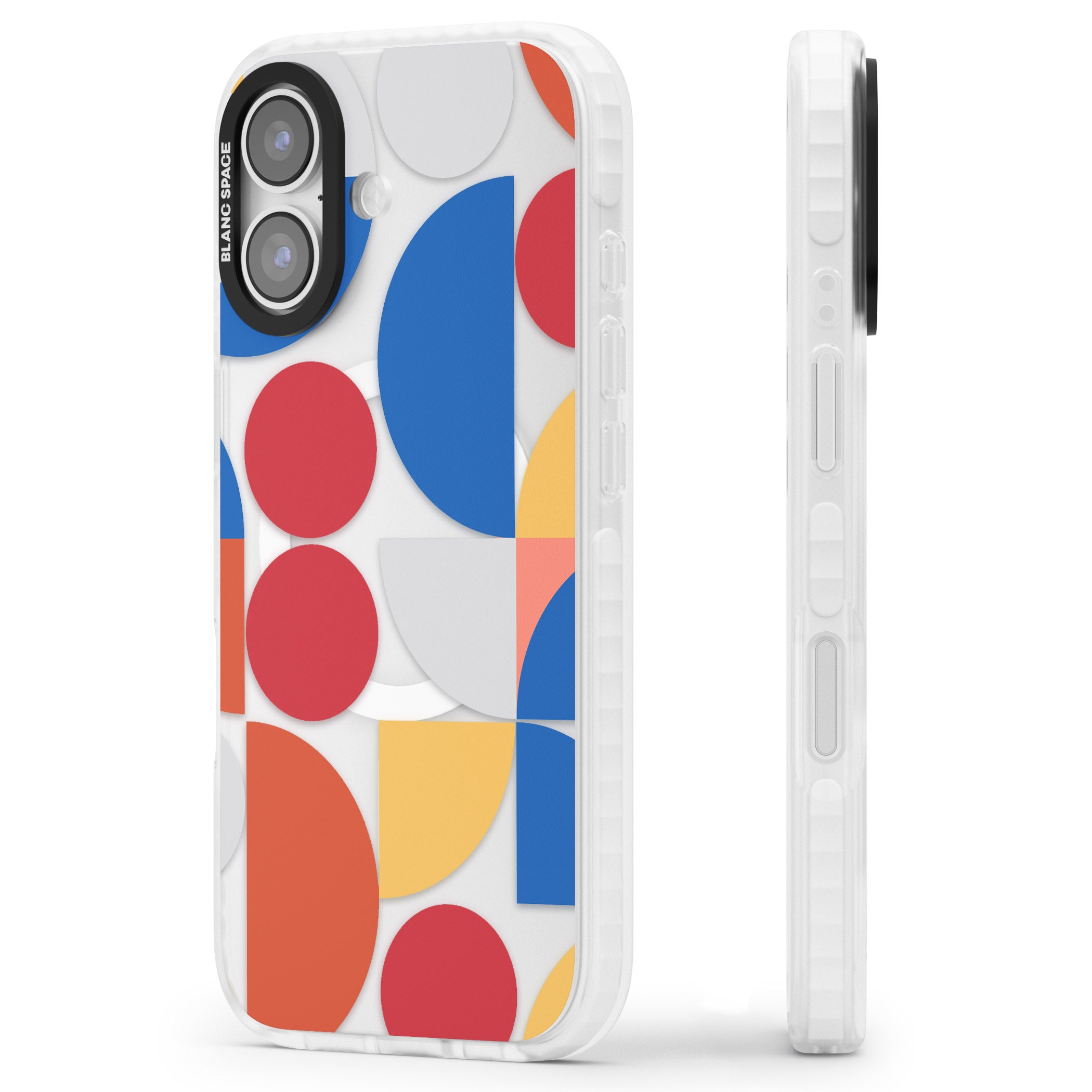 Abstract Colorful Geometric iPhone 17 Impact Pro Clear Phone Case Side Profile