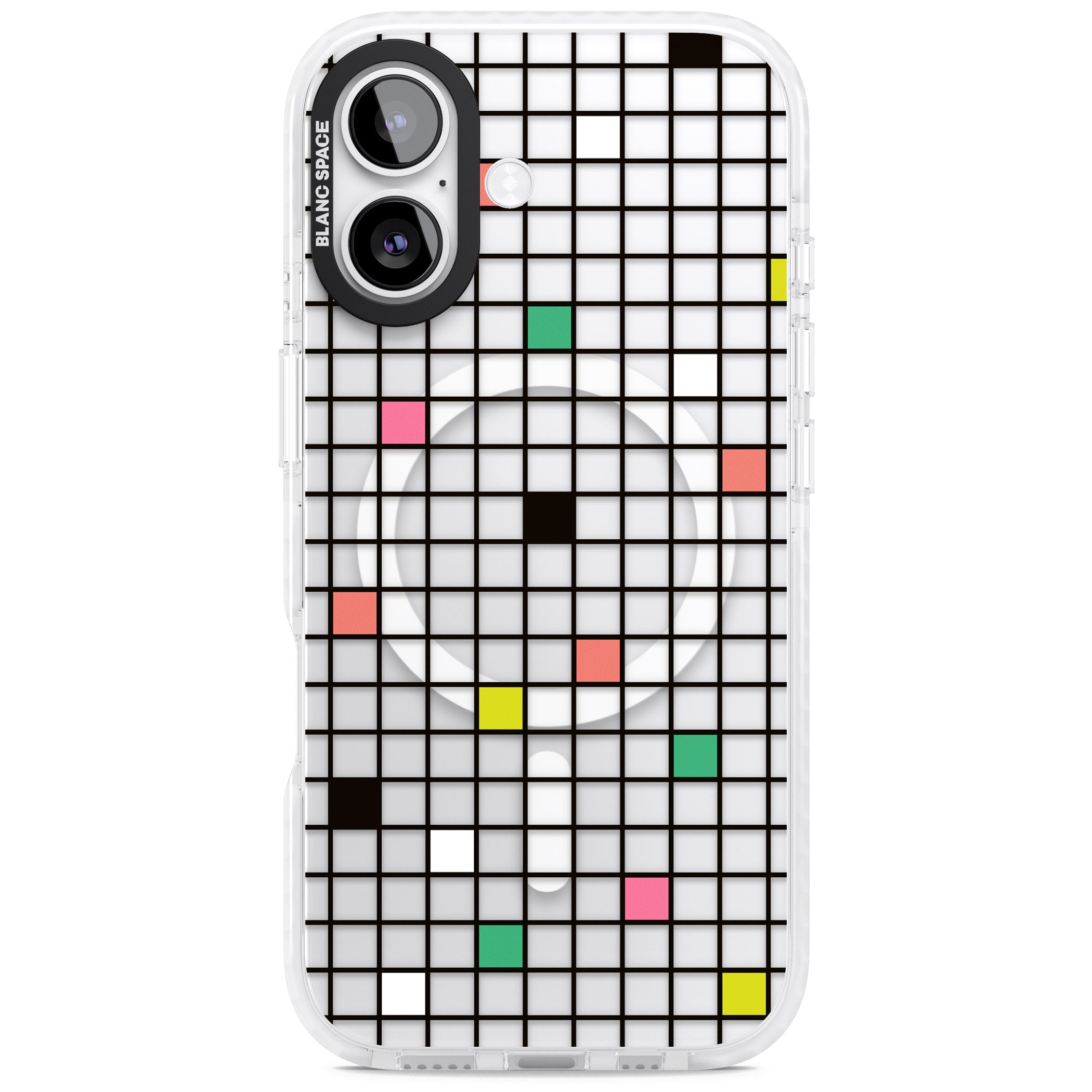 Vibrant Clear Geometric Grid iPhone 17 Impact Pro Clear Phone Case