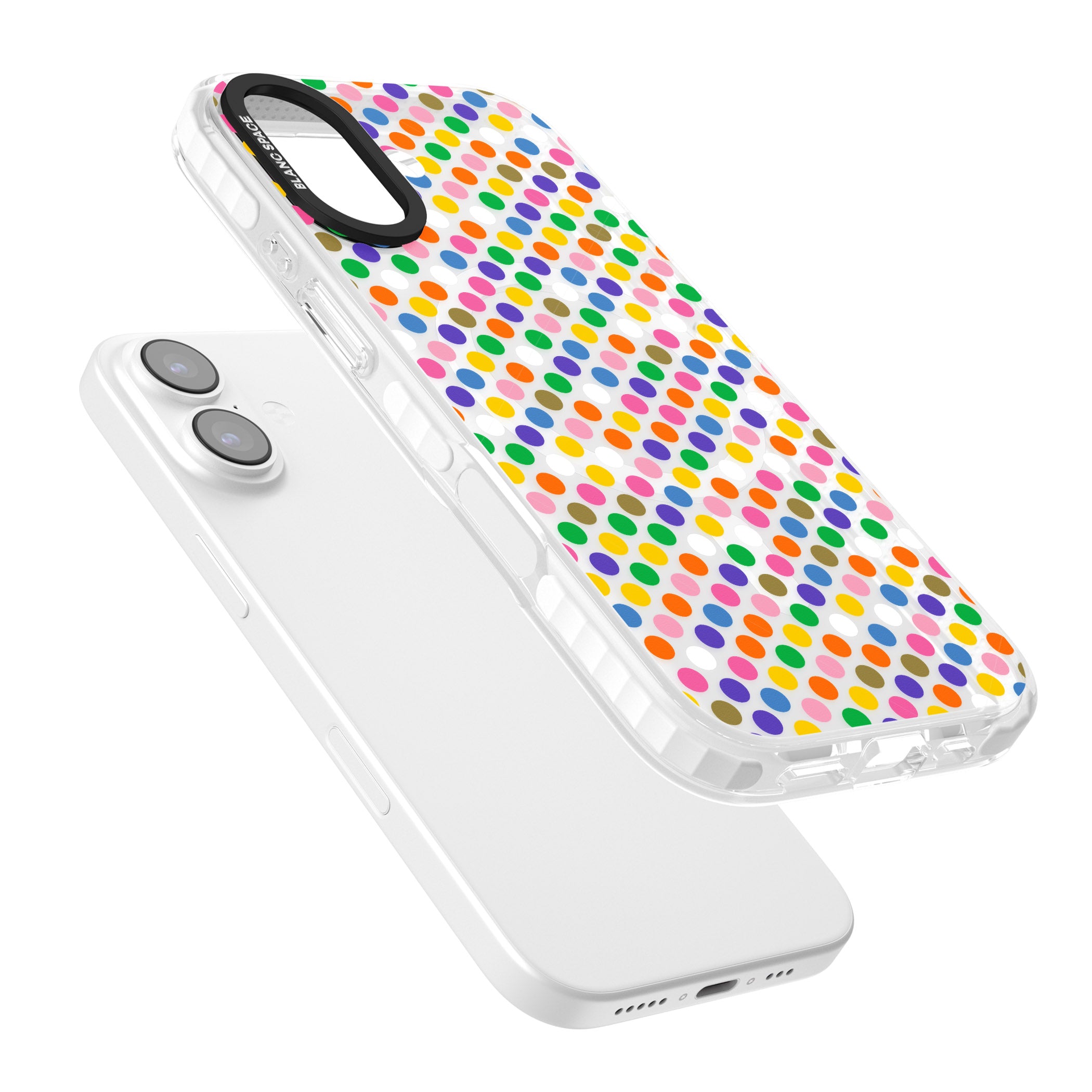 Multicolour Polka Dot Fiesta iPhone 17 Impact Pro Clear Phone Case Colours