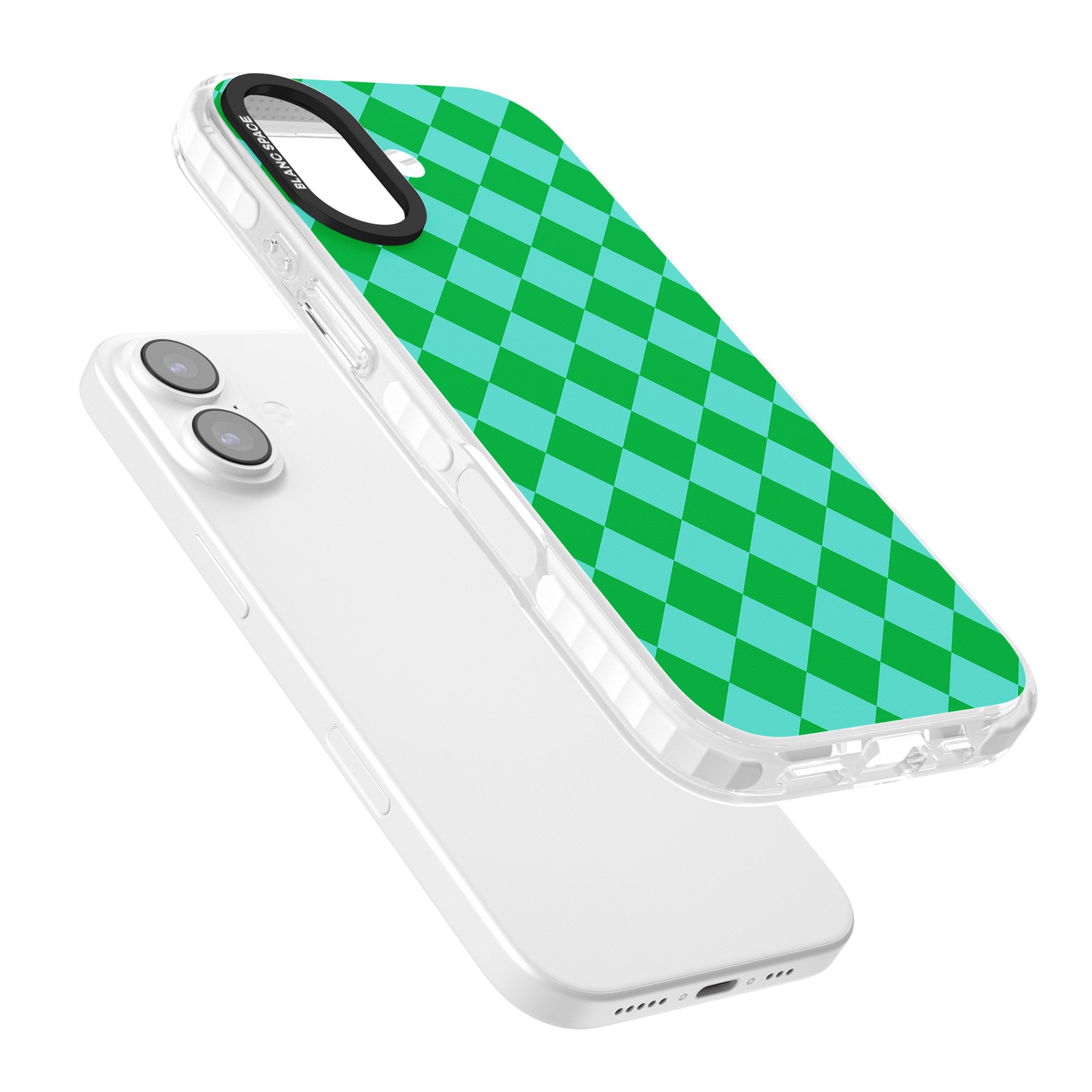 Retro Green Diamond Plaid iPhone 17 Impact Pro Clear Phone Case Colours