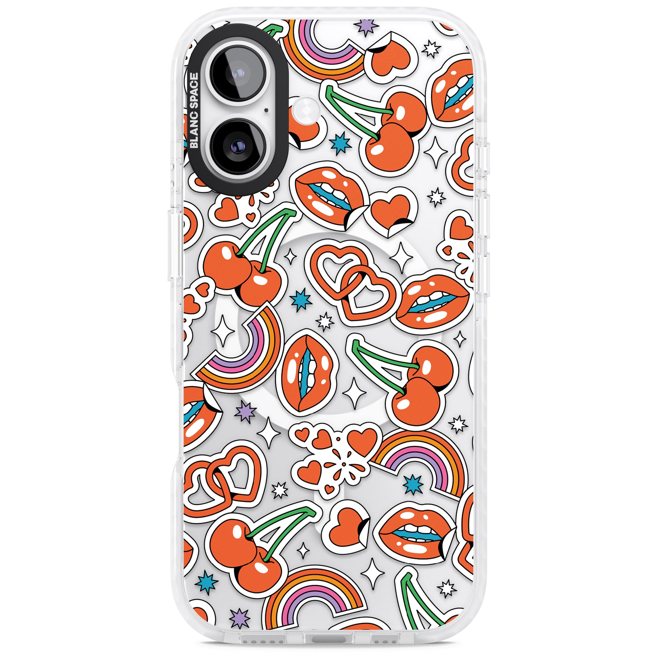 Red Sticker Pop iPhone 17 Impact Pro Clear Phone Case