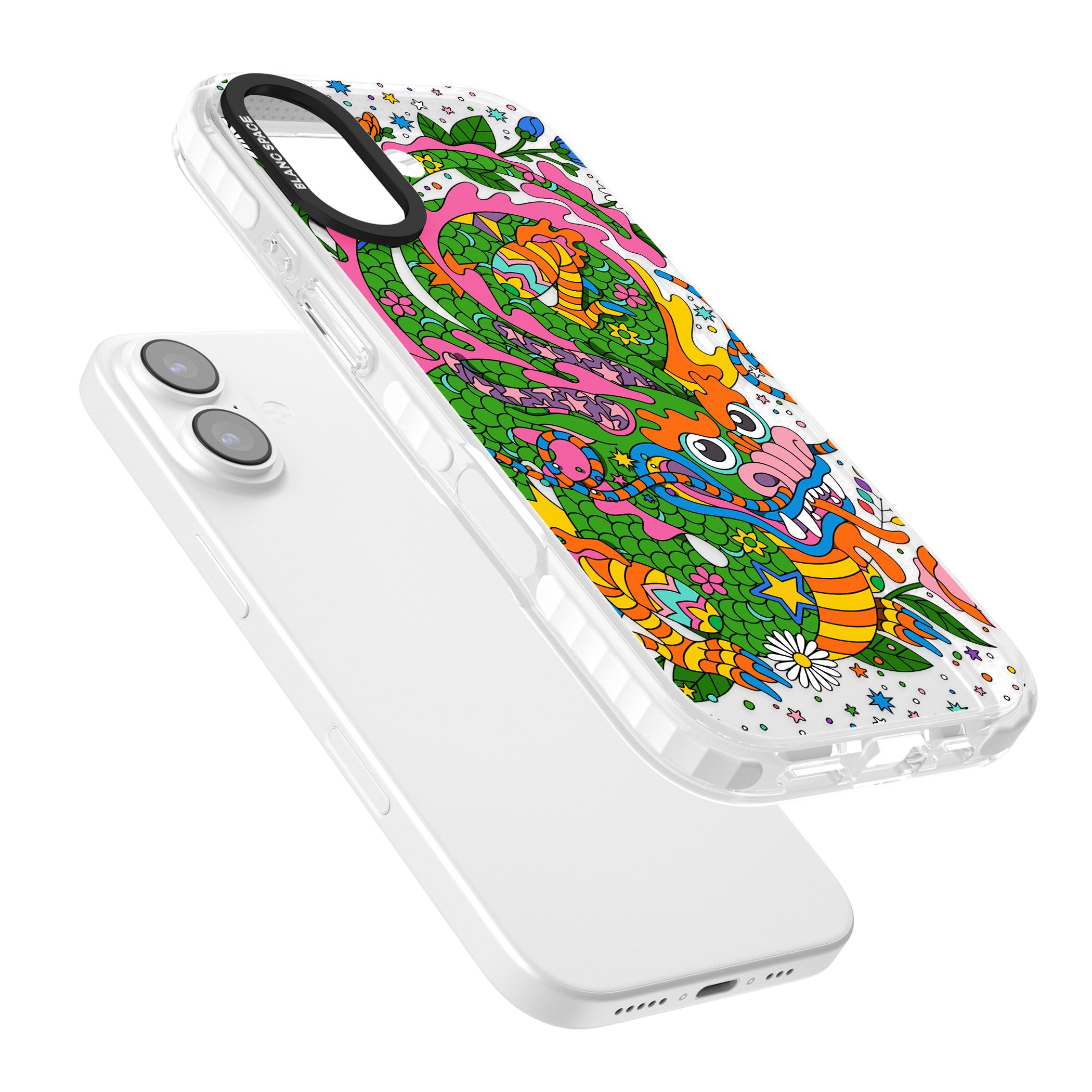 Psychedelic Jungle Dragon iPhone 17 Impact Pro Clear Phone Case Colours