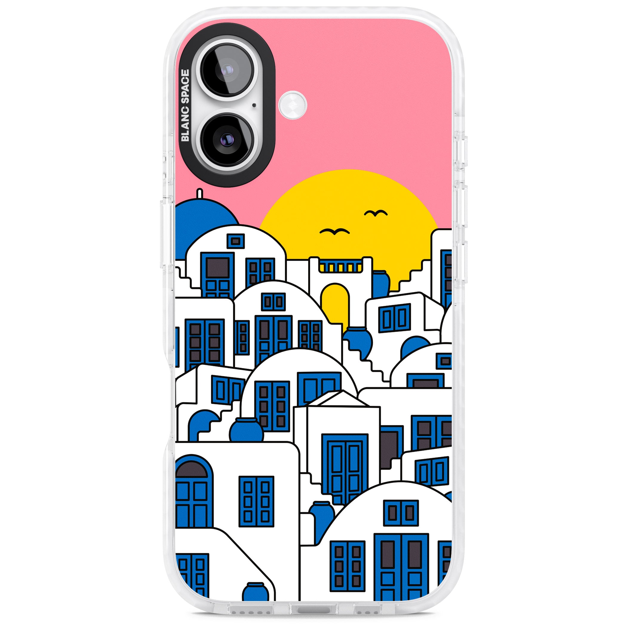 Santorini Sunset iPhone 17 Impact Pro Clear Phone Case