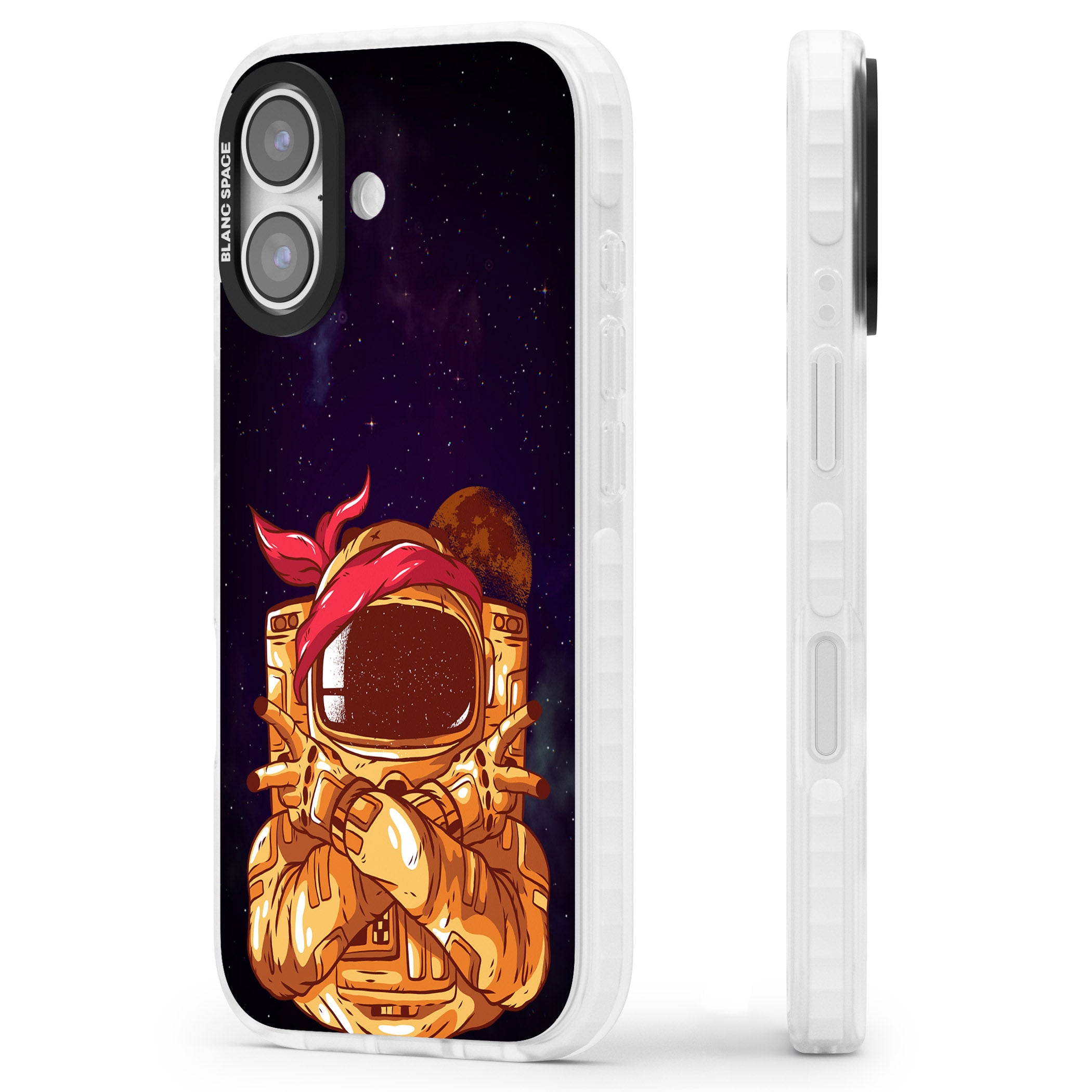 Space Gangster iPhone 17 Impact Pro Clear Phone Case Side Profile