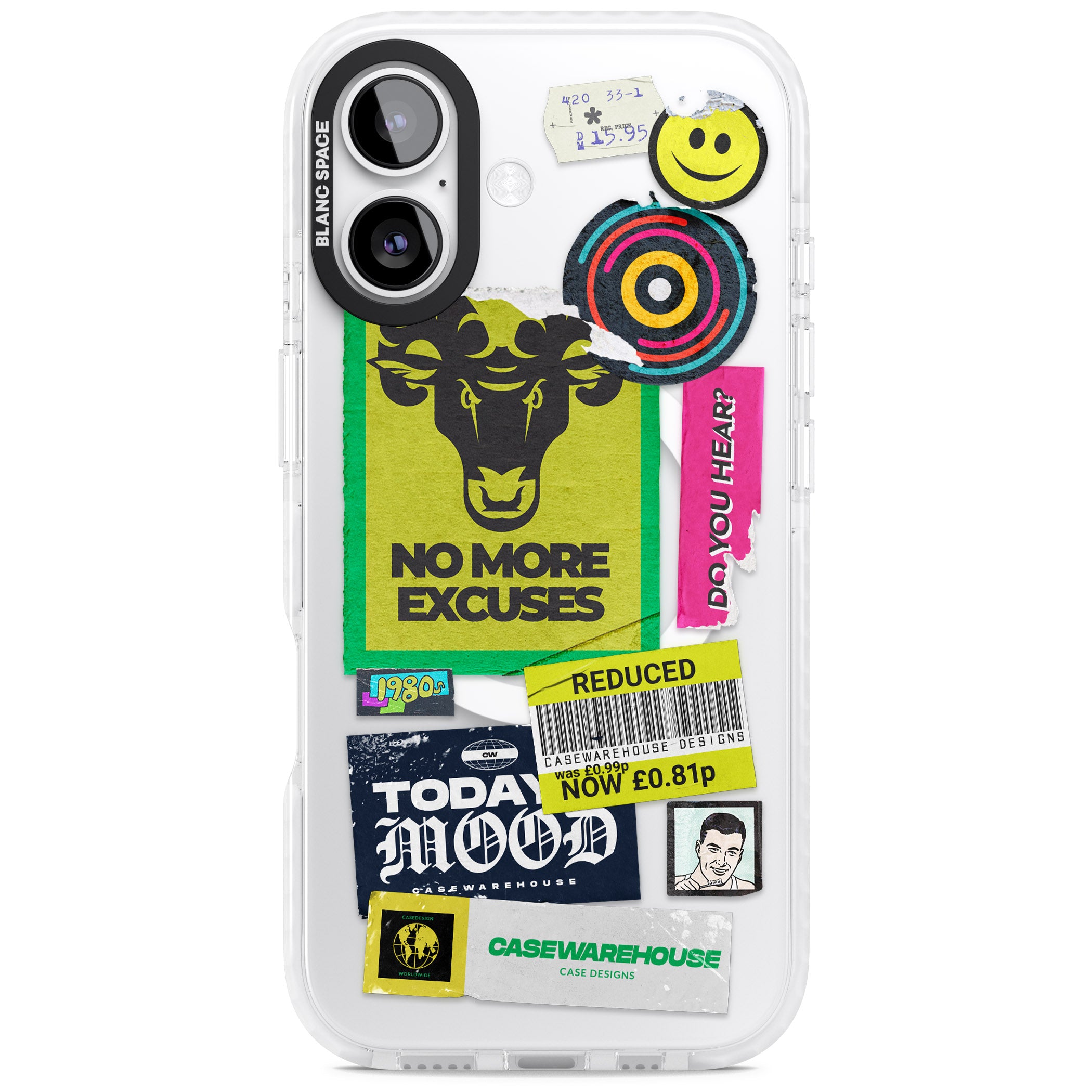 No More Excuses Sticker Mix iPhone 17 Impact Pro Clear Phone Case