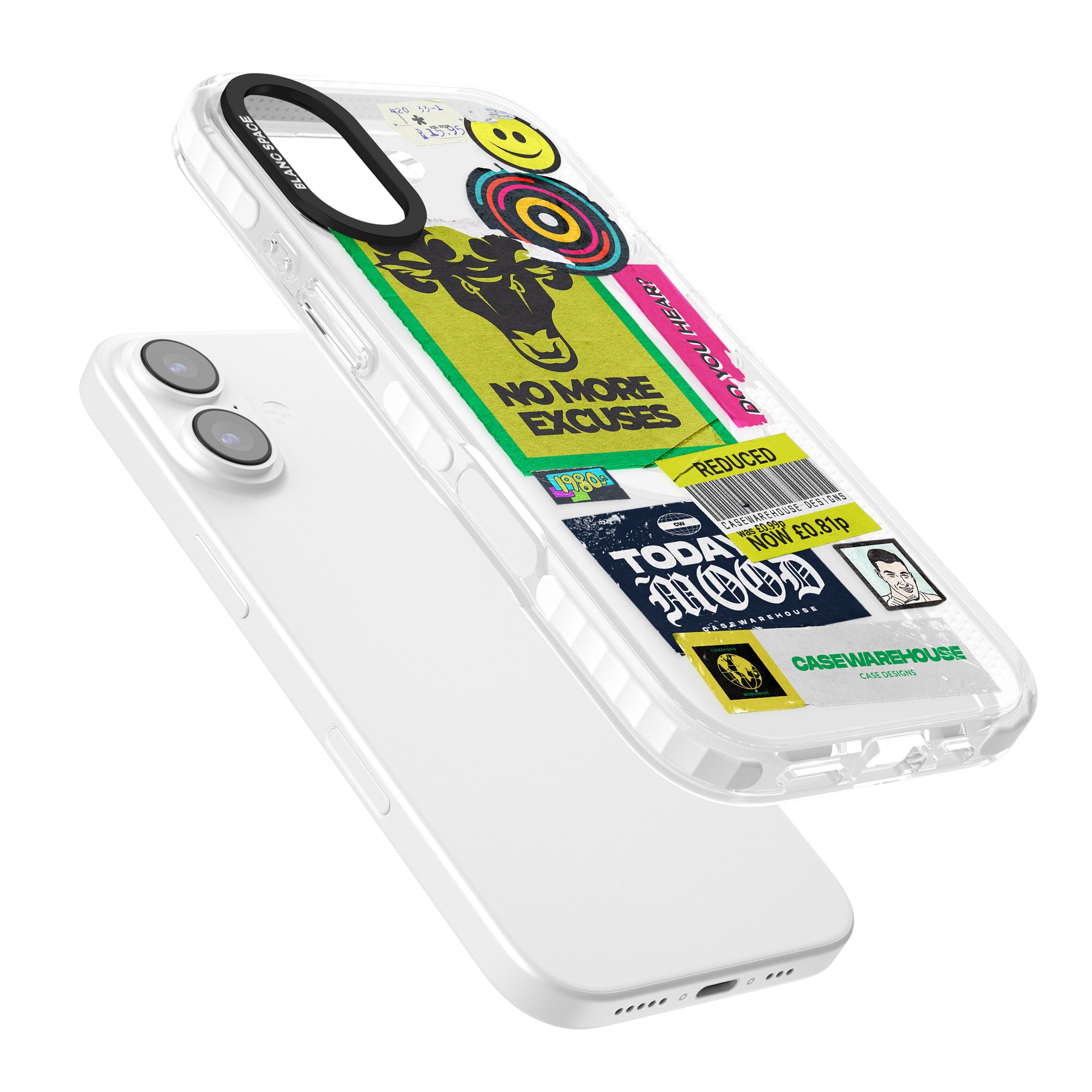 No More Excuses Sticker Mix iPhone 17 Impact Pro Clear Phone Case Colours