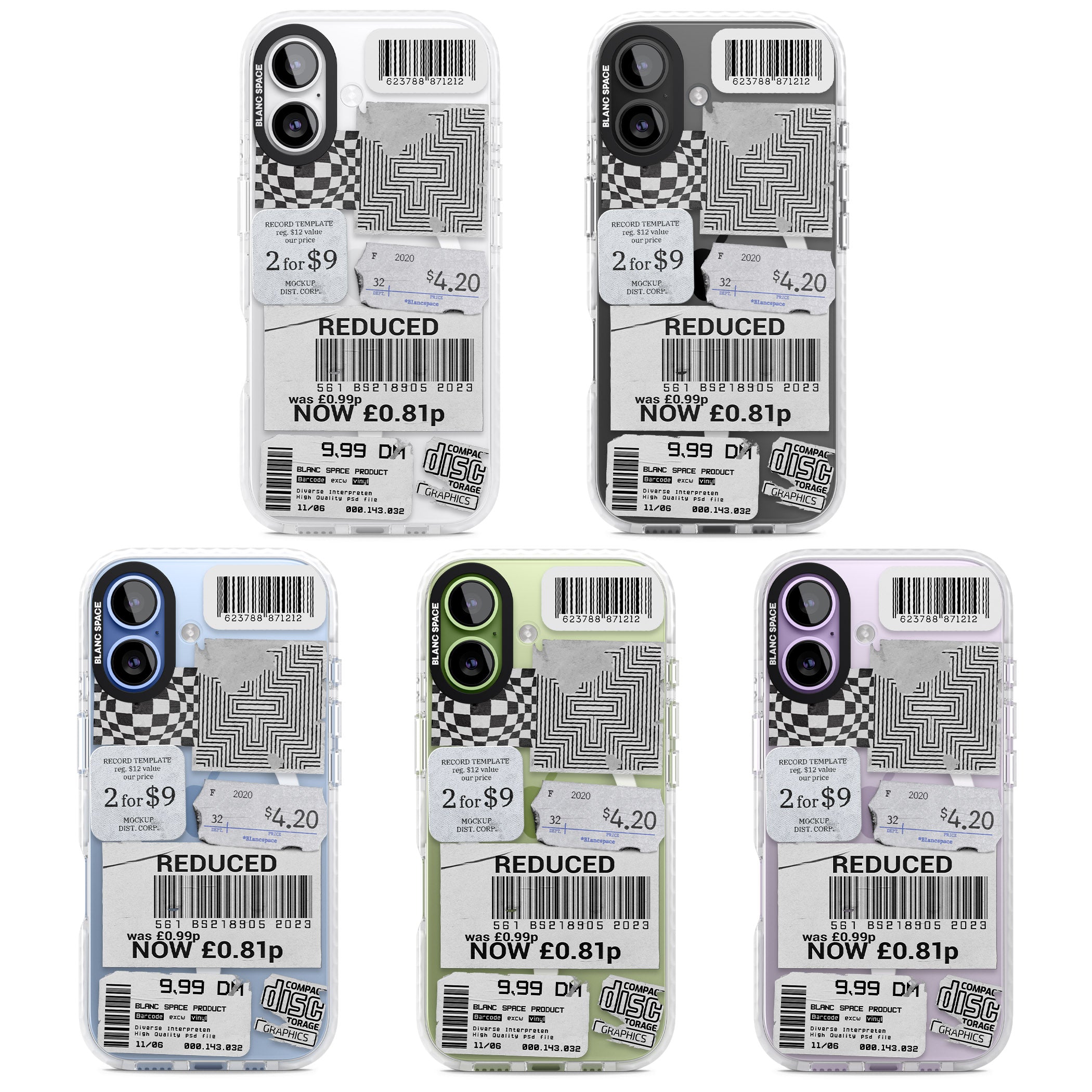 White Sticker Mix iPhone 17 Impact Pro Clear Phone Case APT Impact Protection