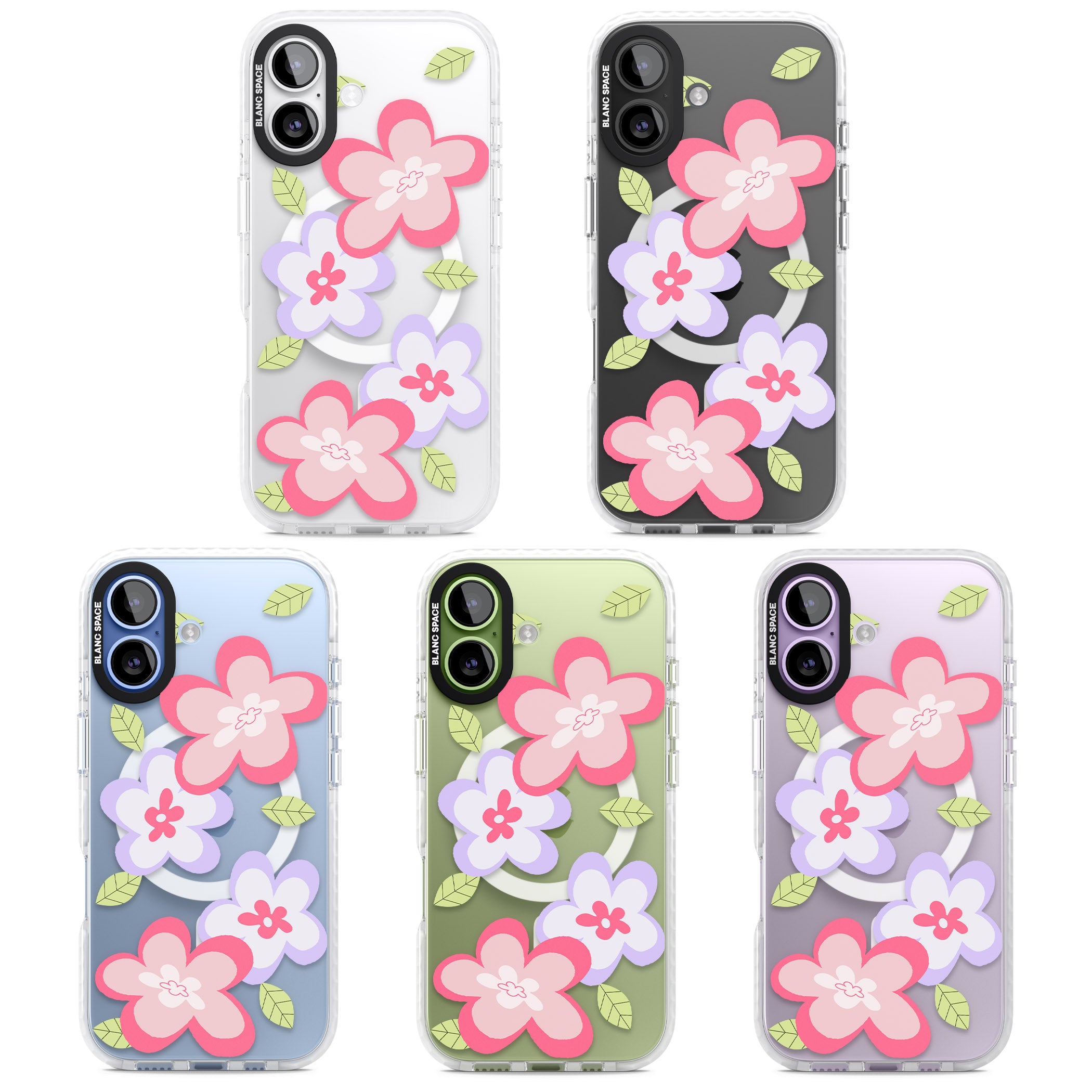 Funky Flowers iPhone 17 Impact Pro Clear Phone Case APT Impact Protection