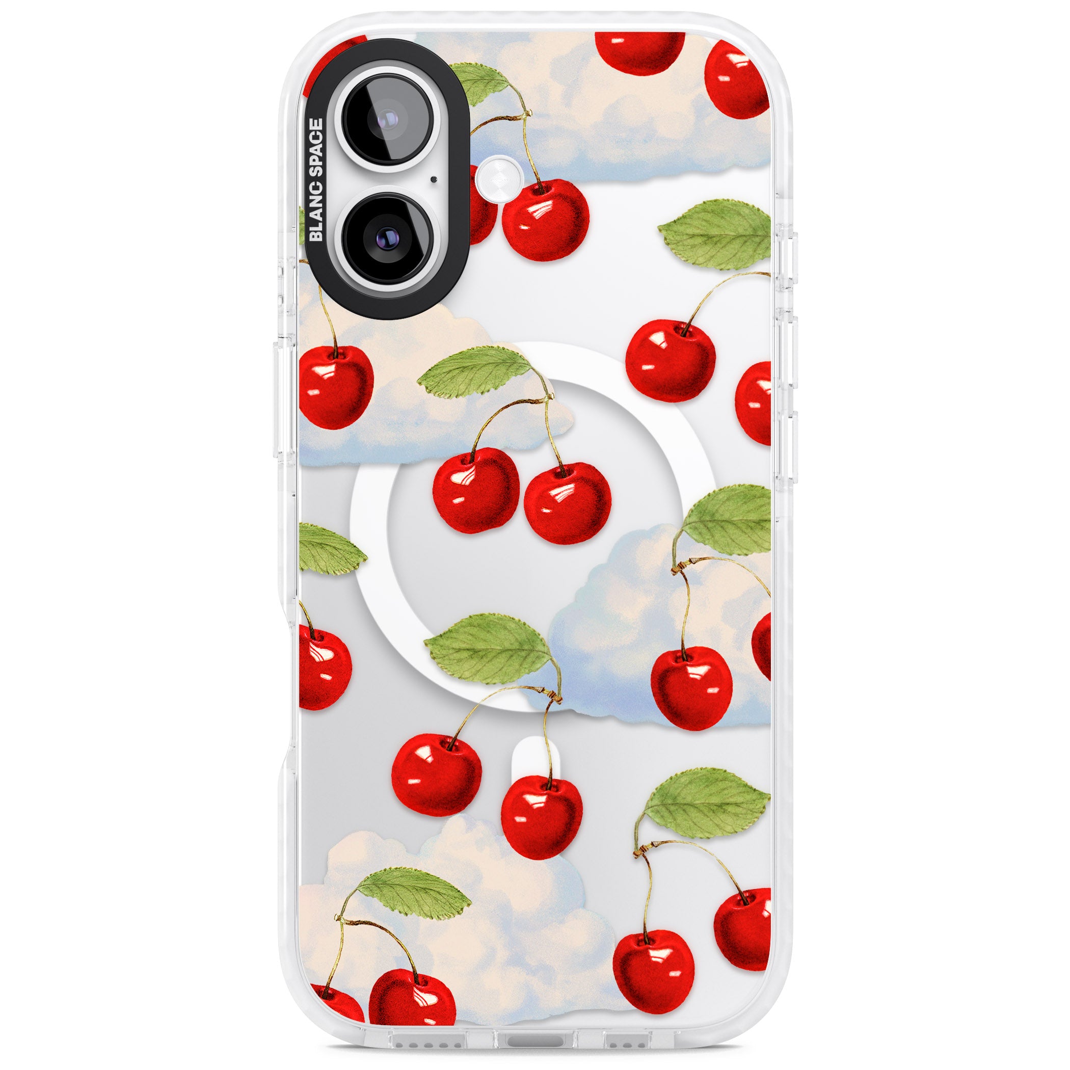 Vintage Cherries & Clouds iPhone 17 Impact Pro Clear Phone Case