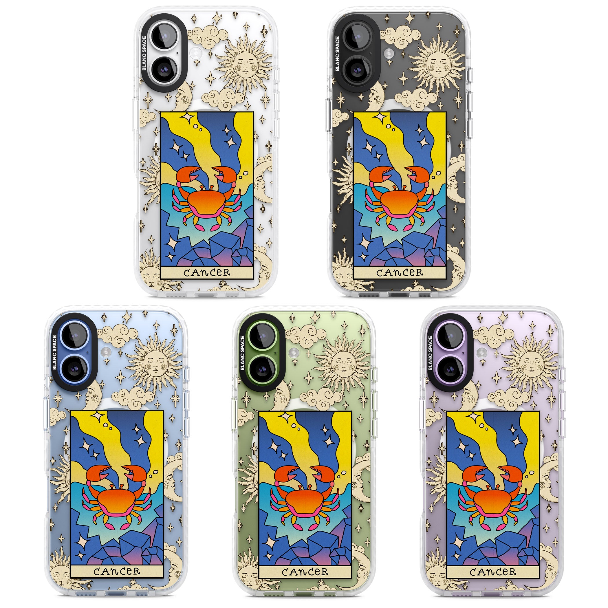 Celestial Zodiac Cancer iPhone 17 Impact Pro Clear Phone Case APT Impact Protection