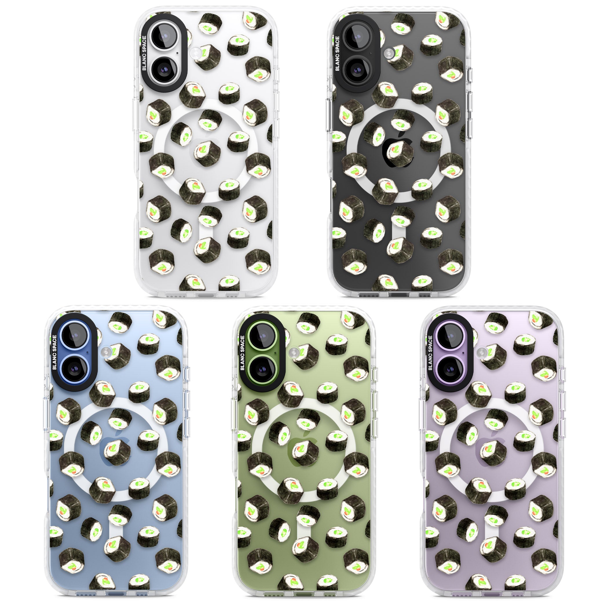 Sushi Pattern iPhone 17 Impact Pro Clear Phone Case APT Impact Protection