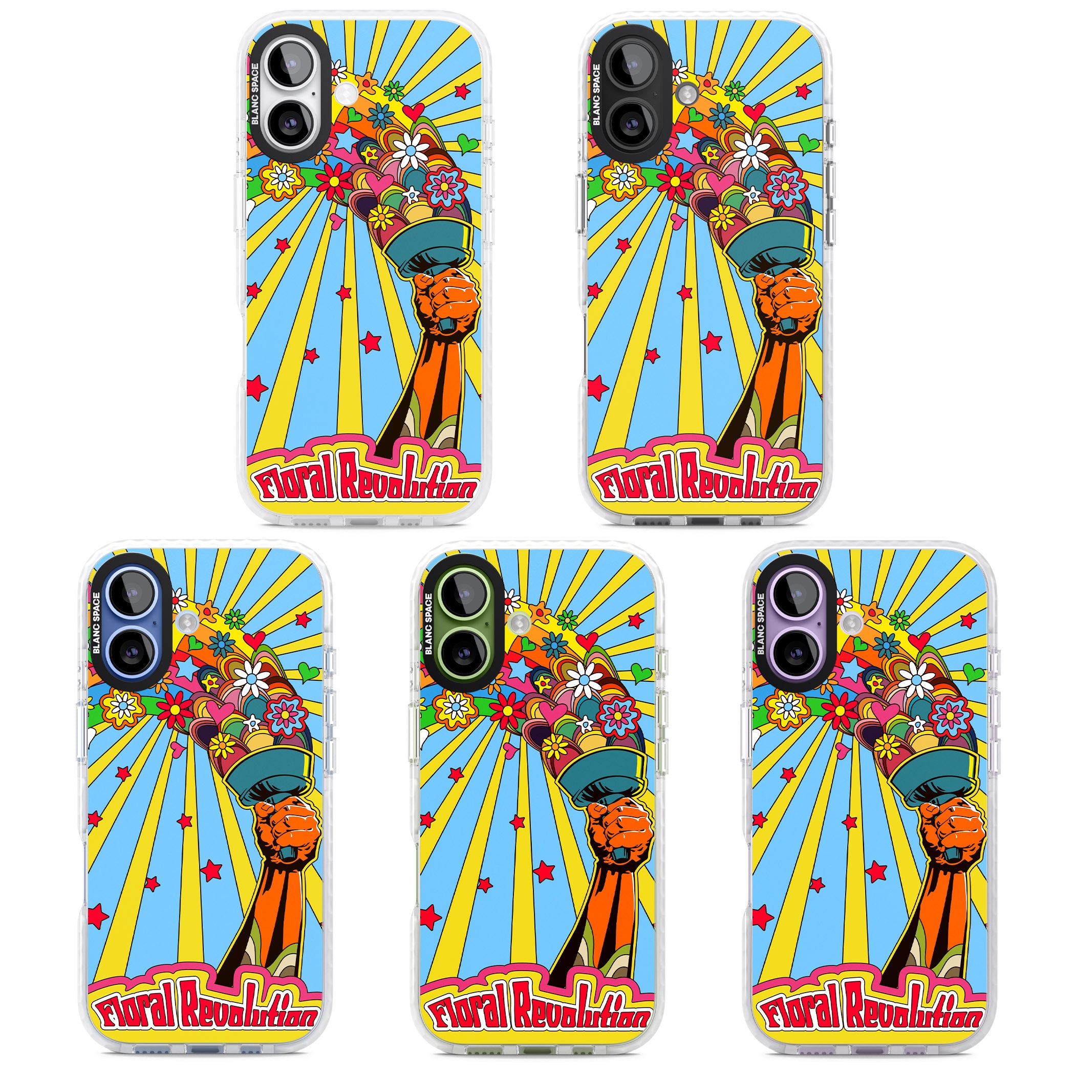 Floral Revolution iPhone 17 Impact Pro Clear Phone Case APT Impact Protection