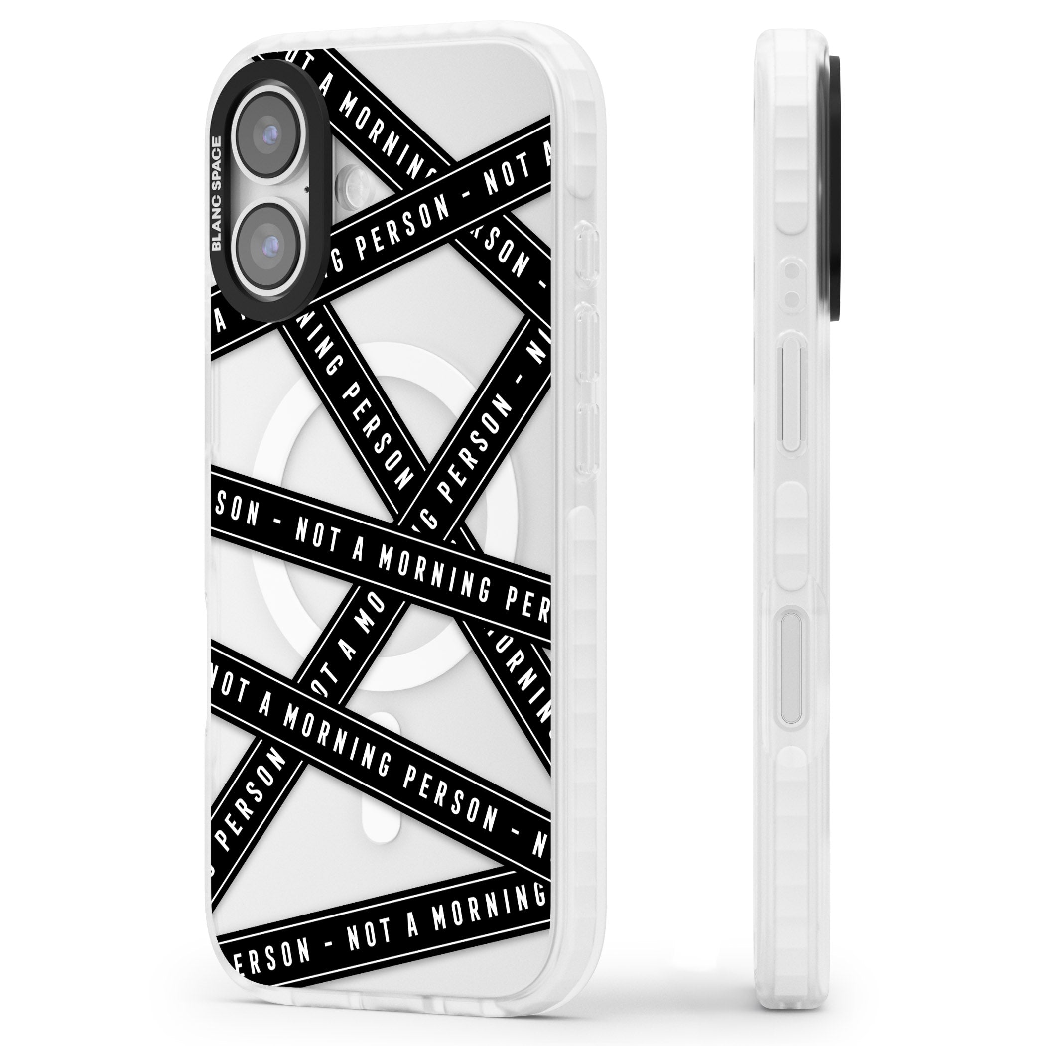 Not A Morning Person iPhone 17 Impact Pro Clear Phone Case Side Profile