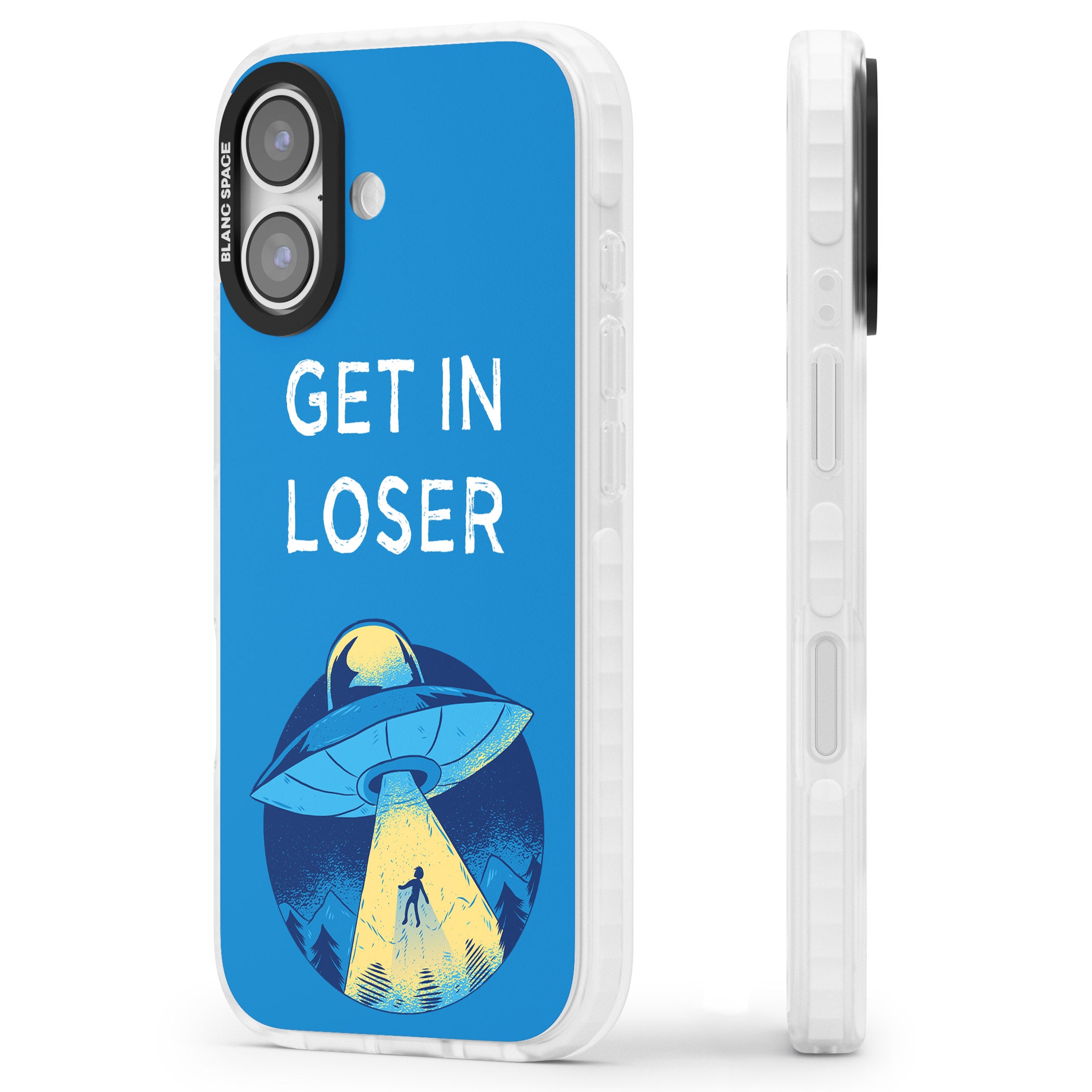 Get In Loser Ufo iPhone 17 Impact Pro Clear Phone Case Side Profile