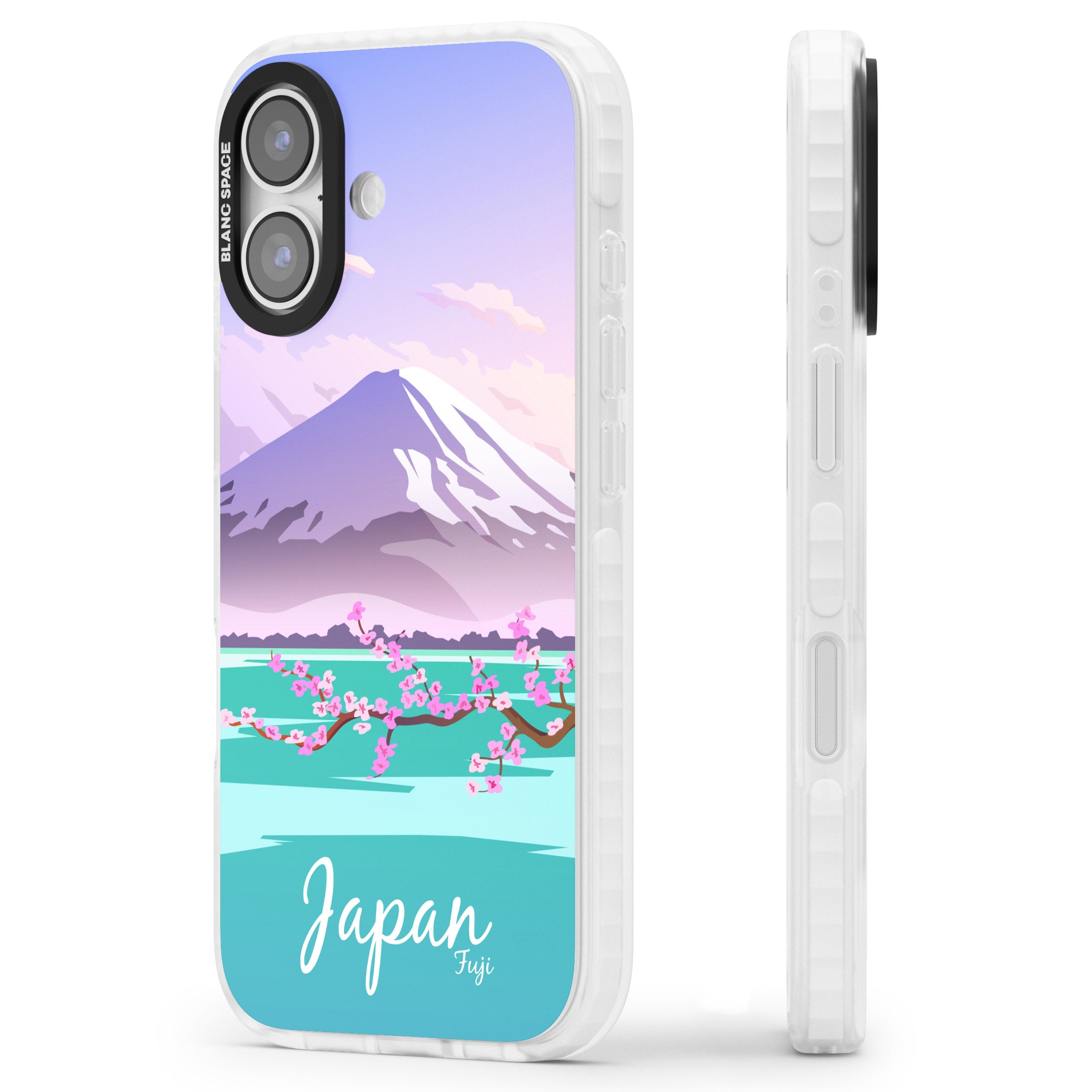 Vintage Travel Poster Japan iPhone 17 Impact Pro Clear Phone Case Side Profile