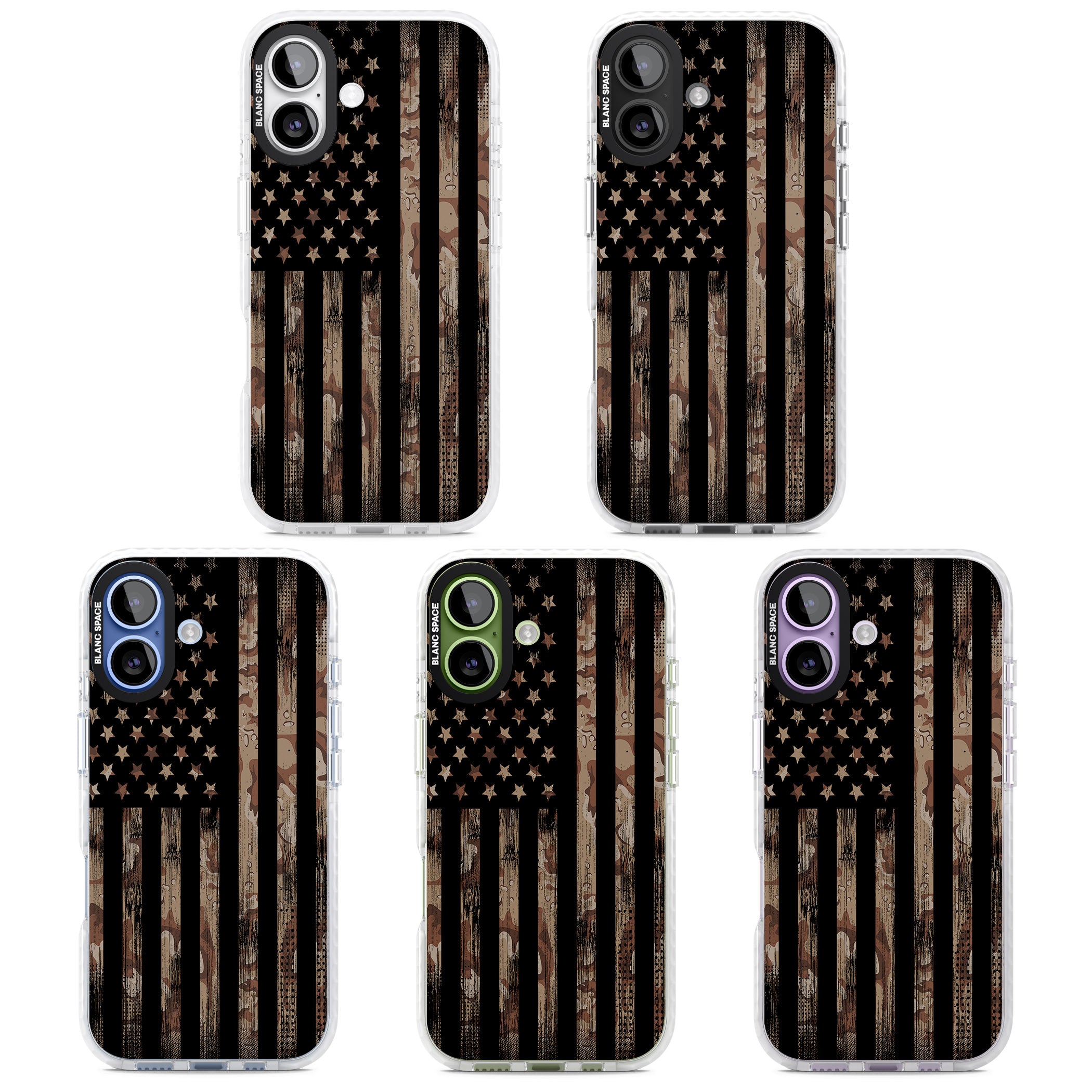 Desert Camo Us Flag iPhone 17 Impact Pro Clear Phone Case APT Impact Protection