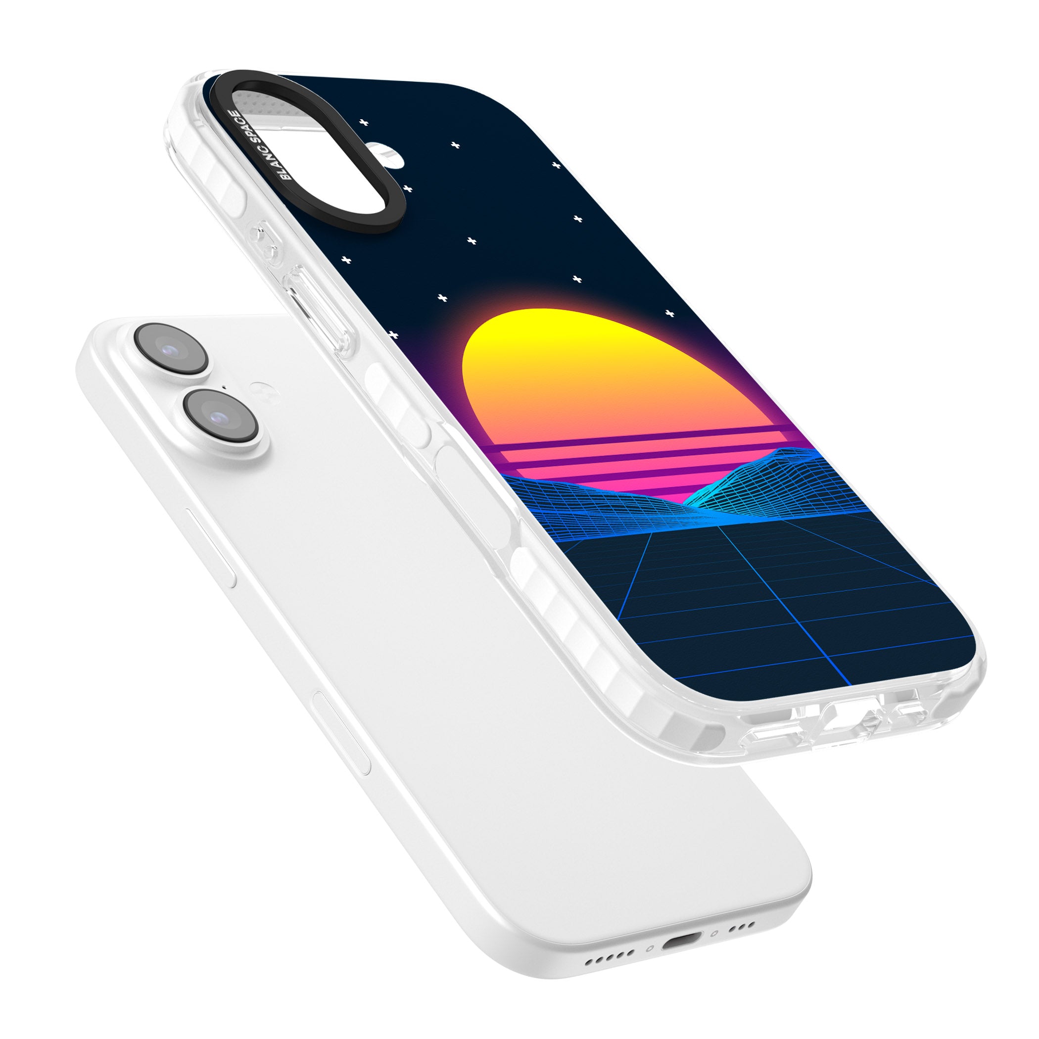 Retro Sunset Vaporwave iPhone 17 Impact Pro Clear Phone Case Colours