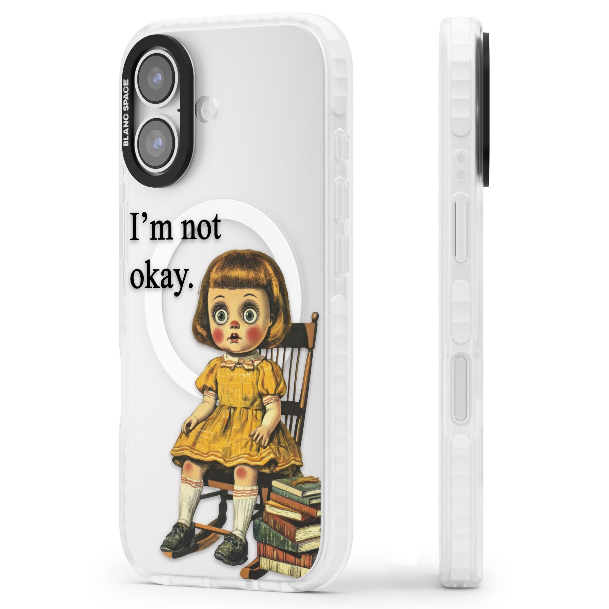 Im Not Okay iPhone 17 Impact Pro Clear Phone Case Side Profile