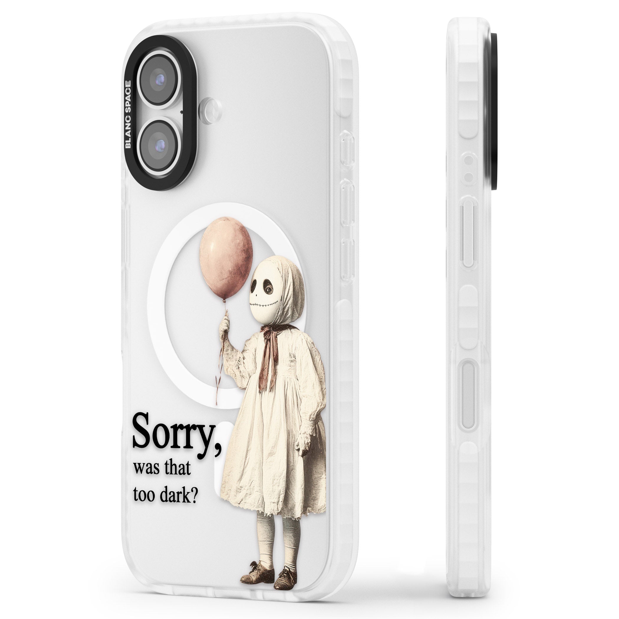 Sorry Was That Too Dark iPhone 17 Impact Pro Clear Phone Case Side Profile