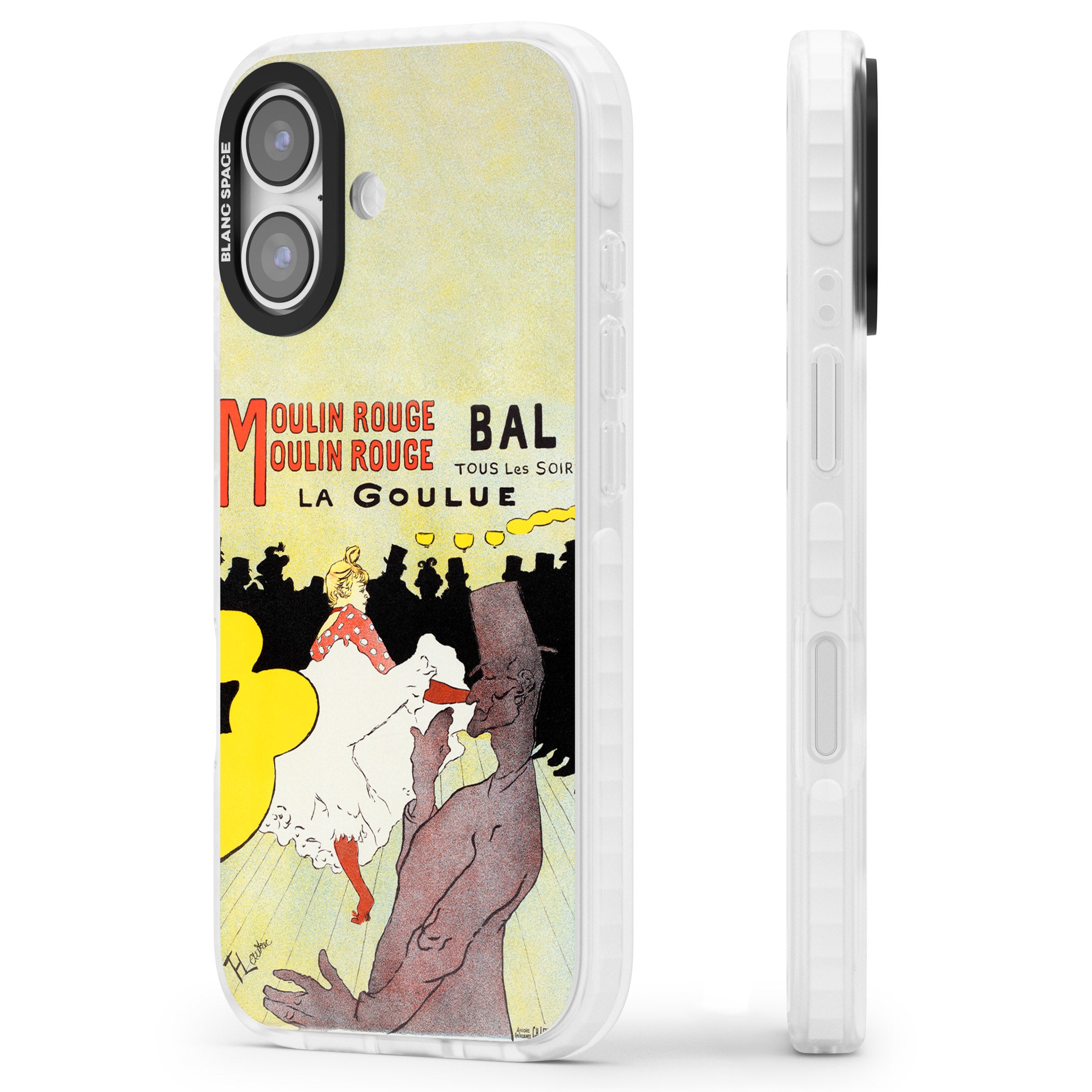 Moulin Rouge Poster iPhone 17 Impact Pro Clear Phone Case Side Profile