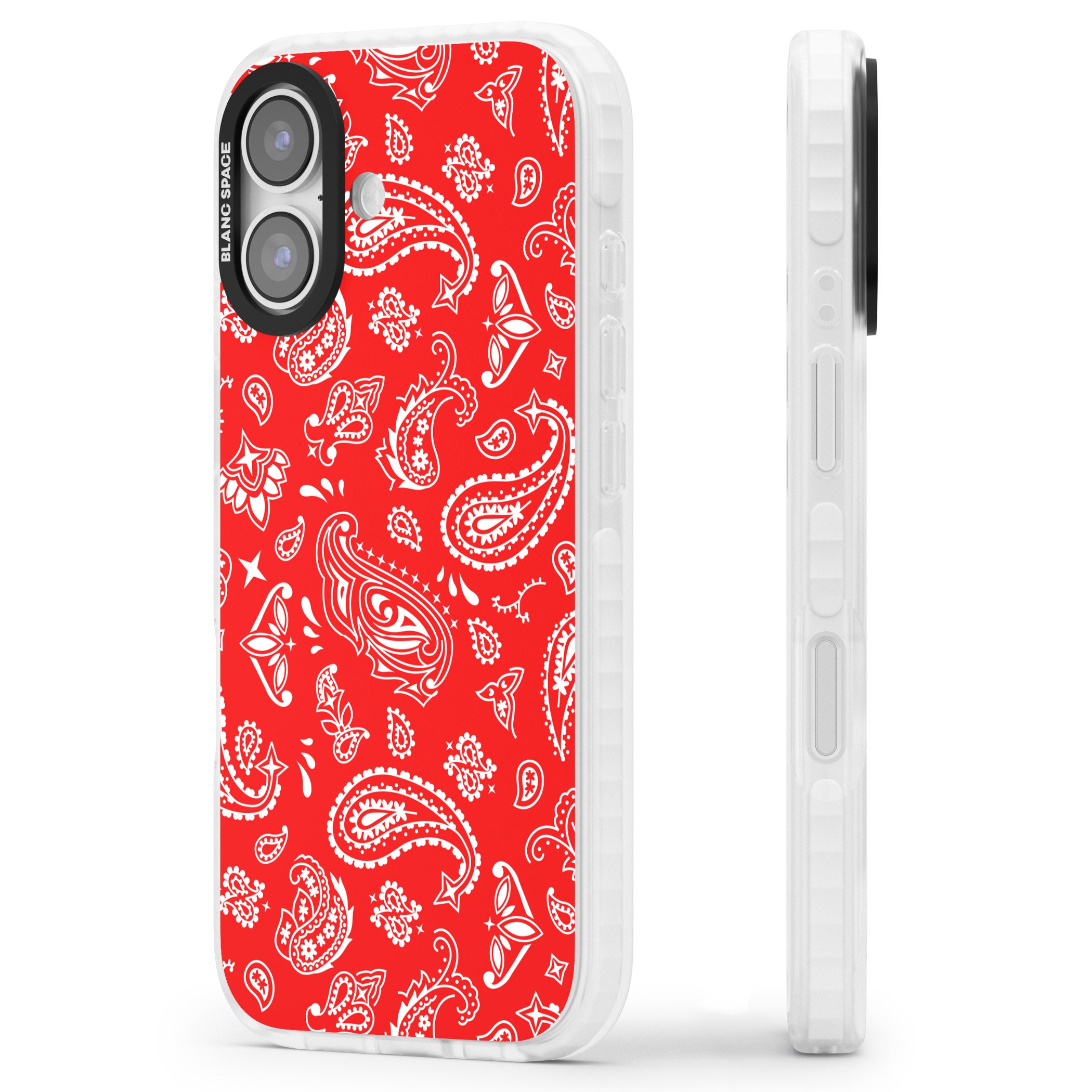 Red Bandana iPhone 17 Impact Pro Clear Phone Case Side Profile