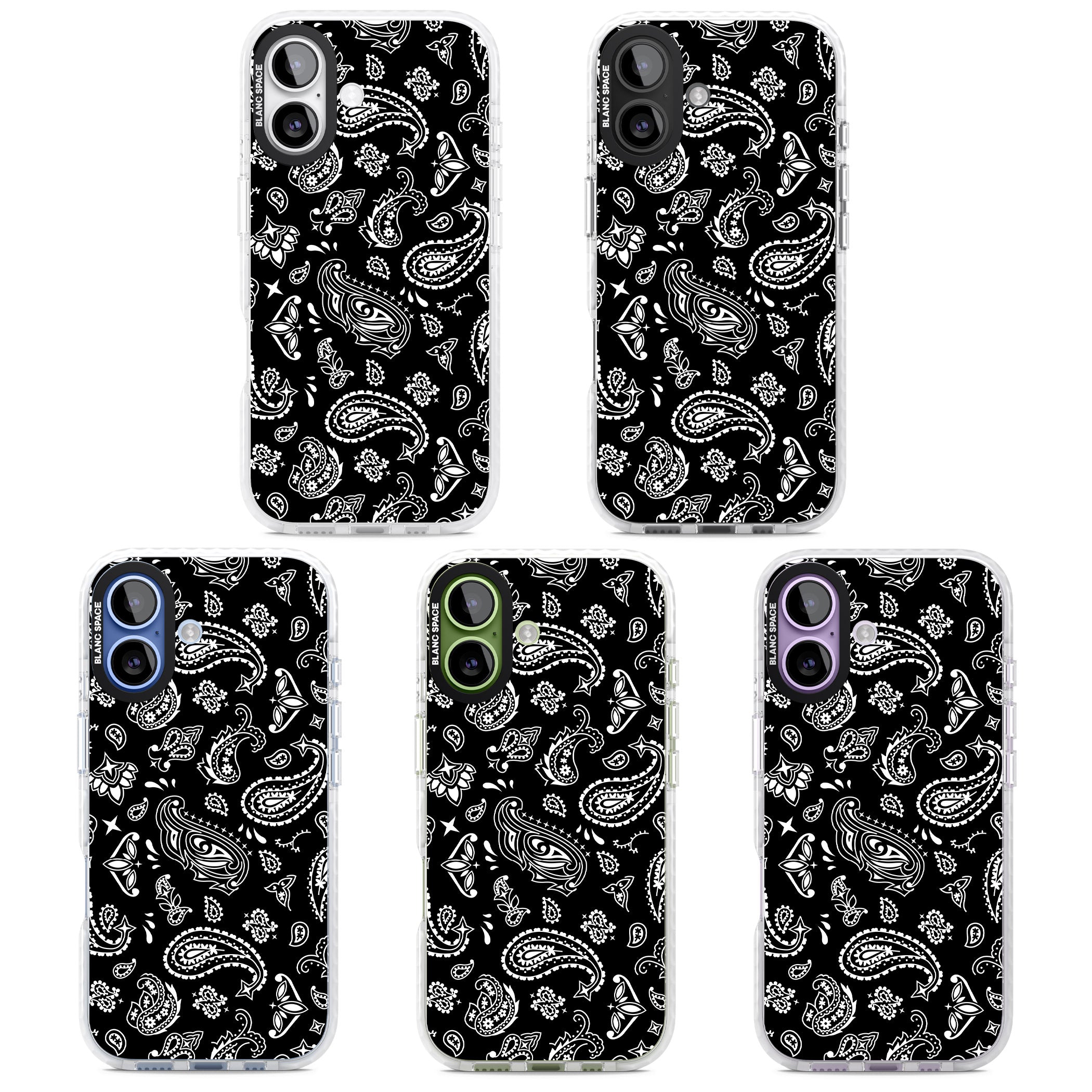 Black Bandana iPhone 17 Impact Pro Clear Phone Case APT Impact Protection