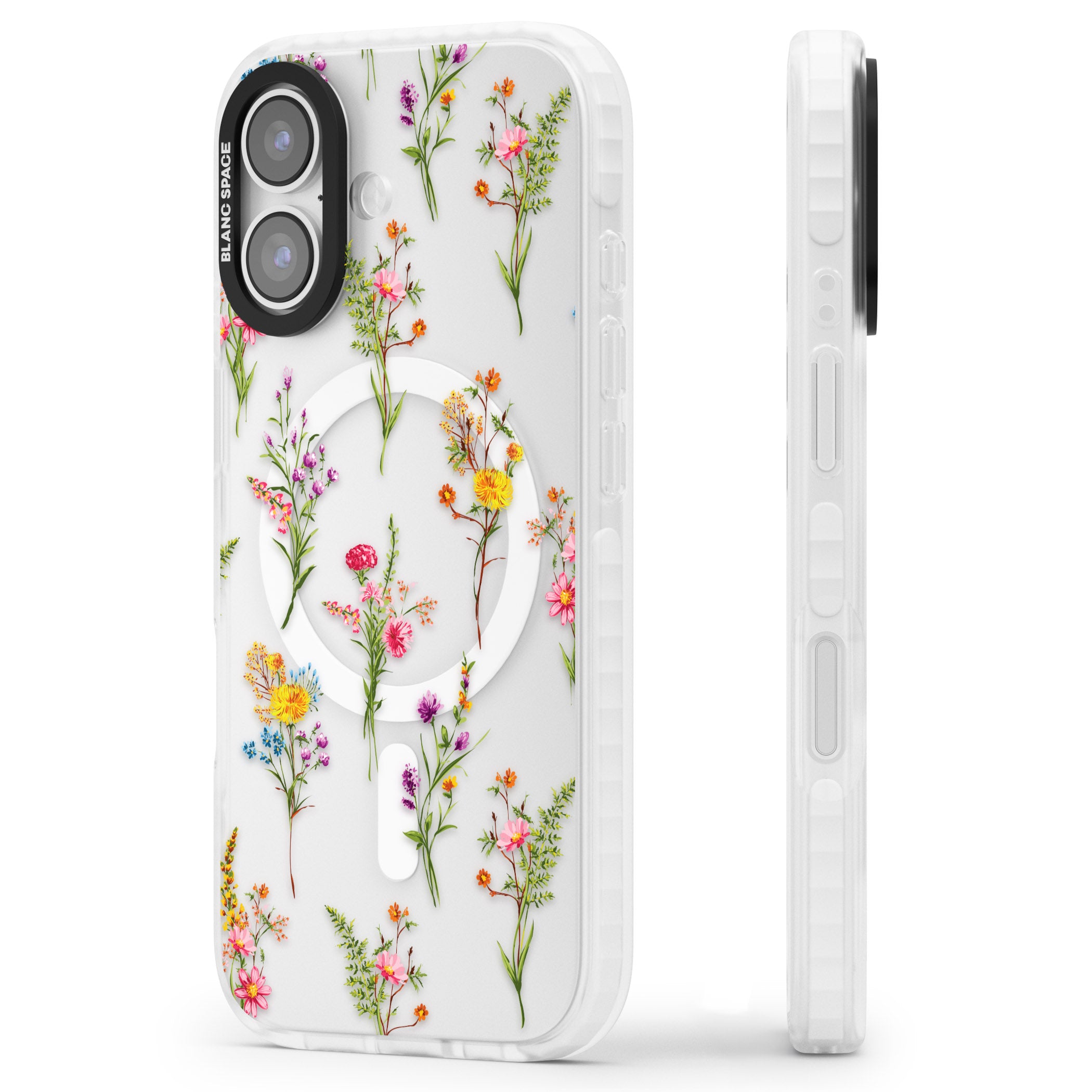 Picked Wildflowers iPhone 17 Impact Pro Clear Phone Case Side Profile