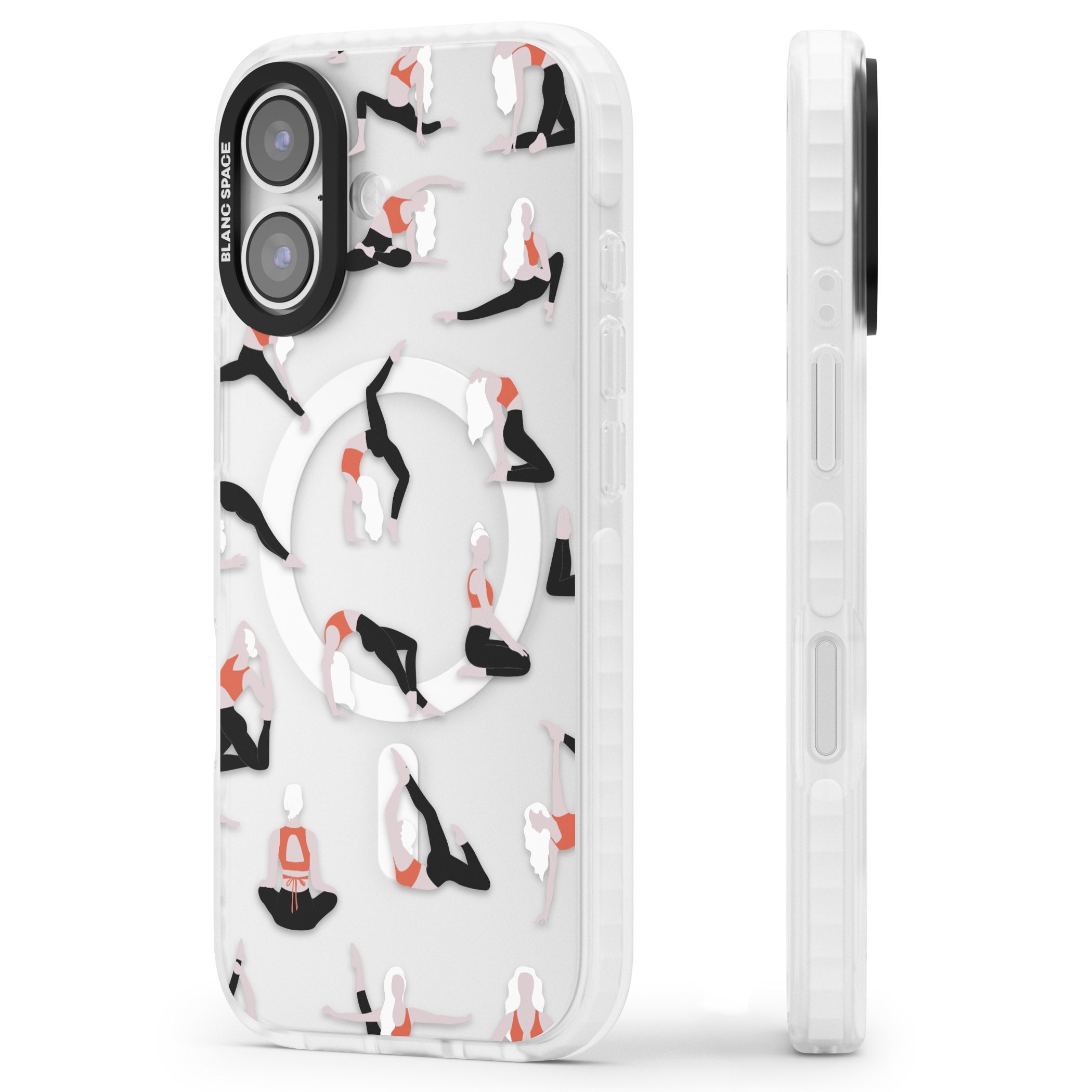 Yoga Poses Clear iPhone 17 Impact Pro Clear Phone Case Side Profile