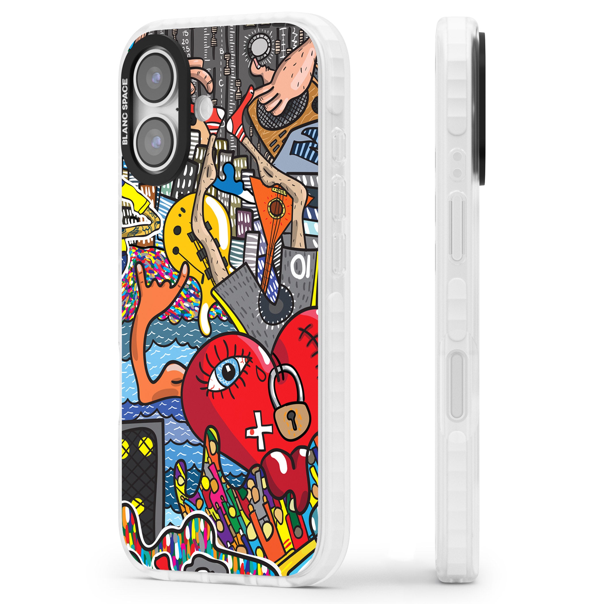 Crowd Tsunami iPhone 17 Impact Pro Clear Phone Case Side Profile