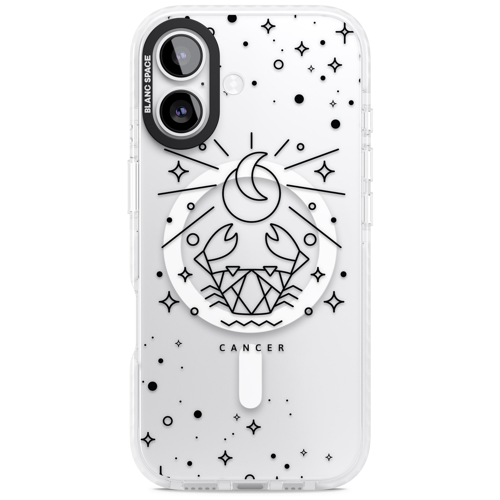 Zodiac Cancer Moon iPhone 17 Impact Pro Clear Phone Case