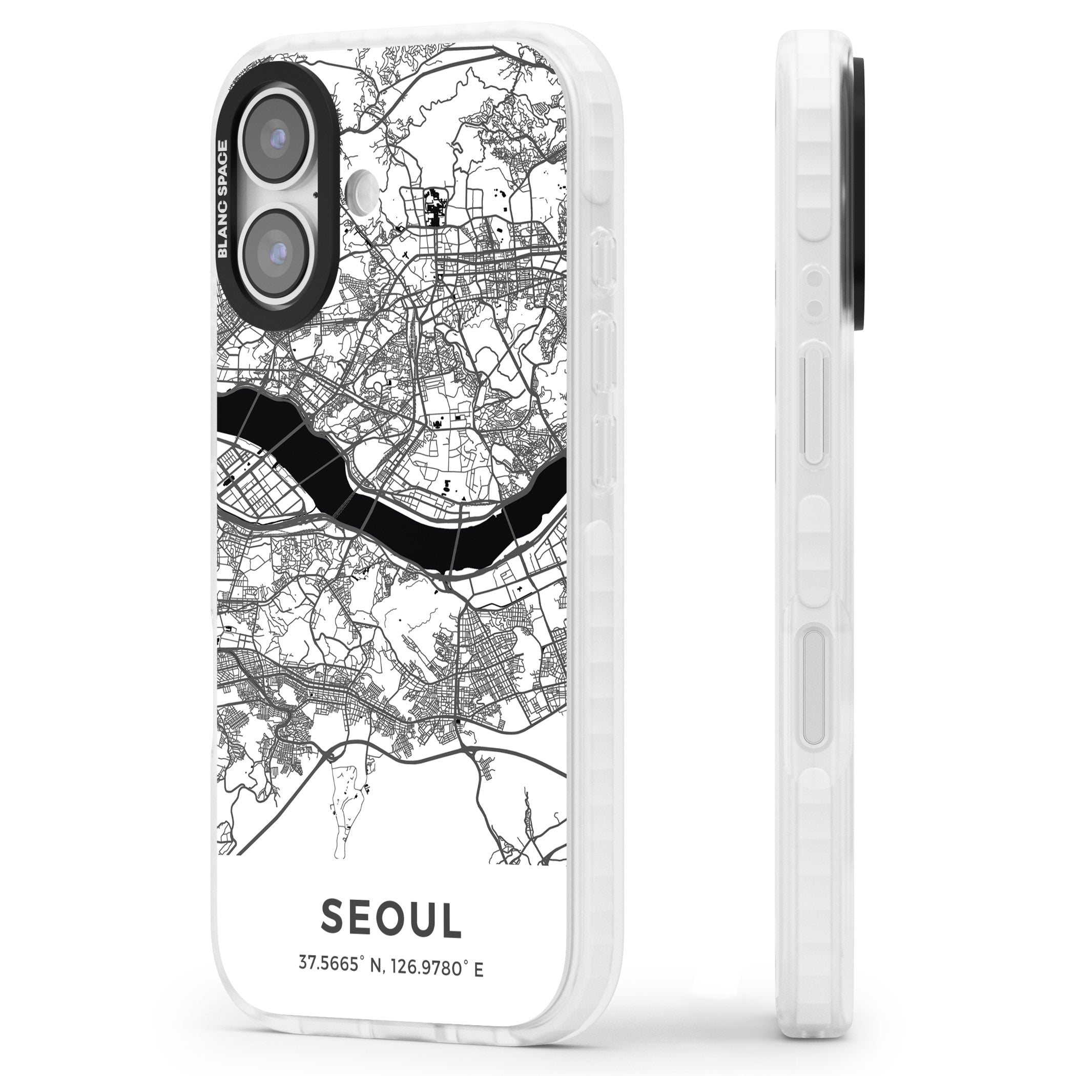 Seoul City Map iPhone 17 Impact Clear Phone Case Side Profile