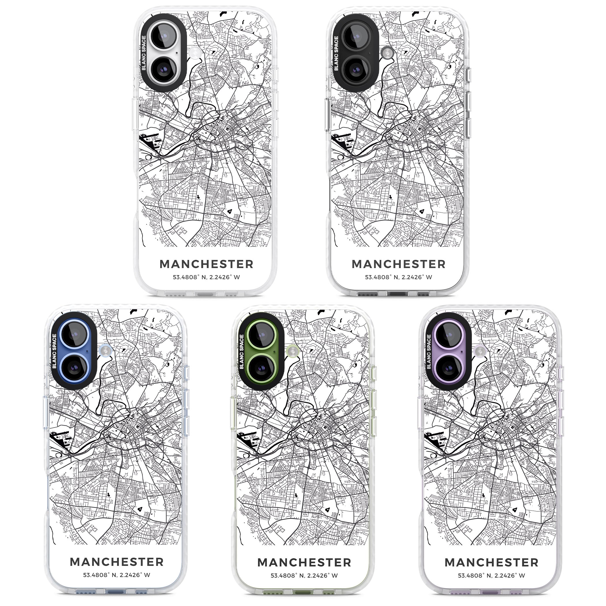 Manchester Map iPhone 17 Impact Clear Phone Case APT Impact Protection