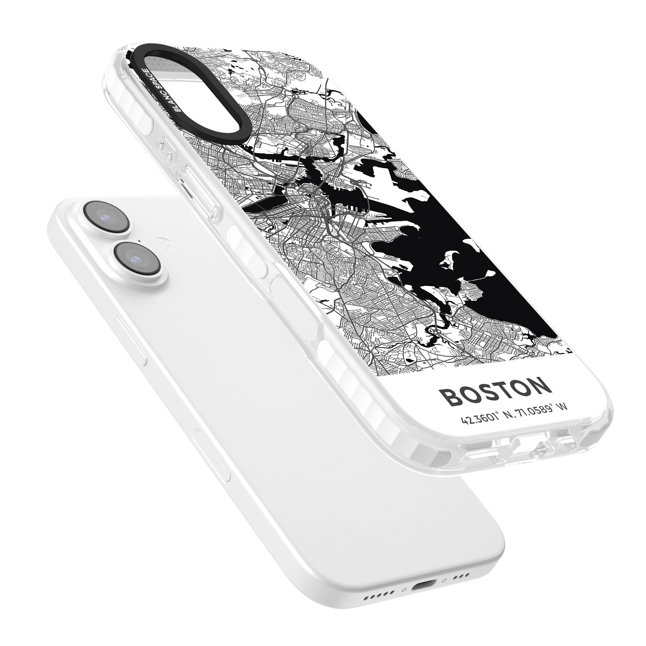Boston Map iPhone 17 Impact Clear Phone Case Colours